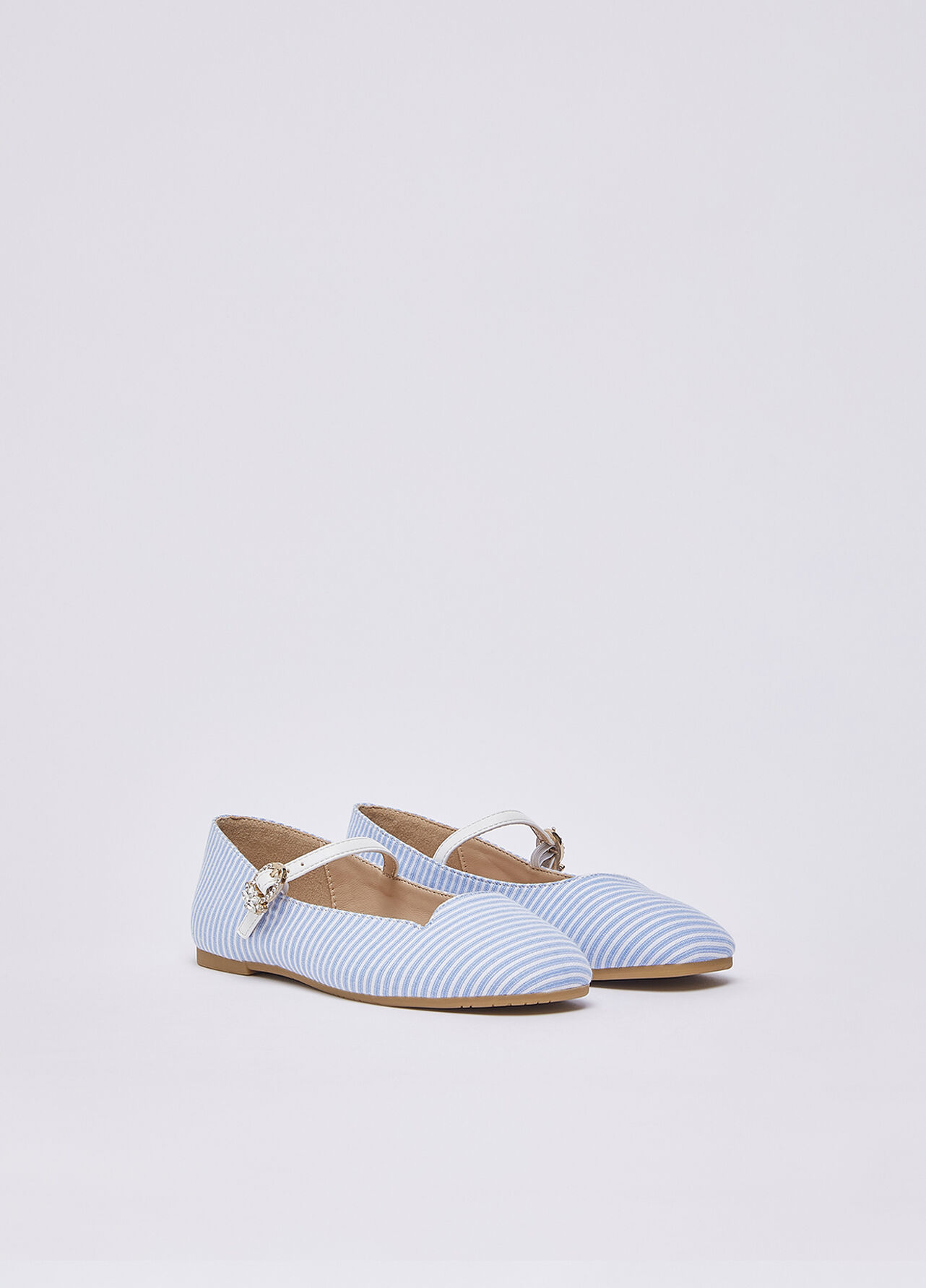 Ballerine a righe - LIGHT BLUE / WHITE