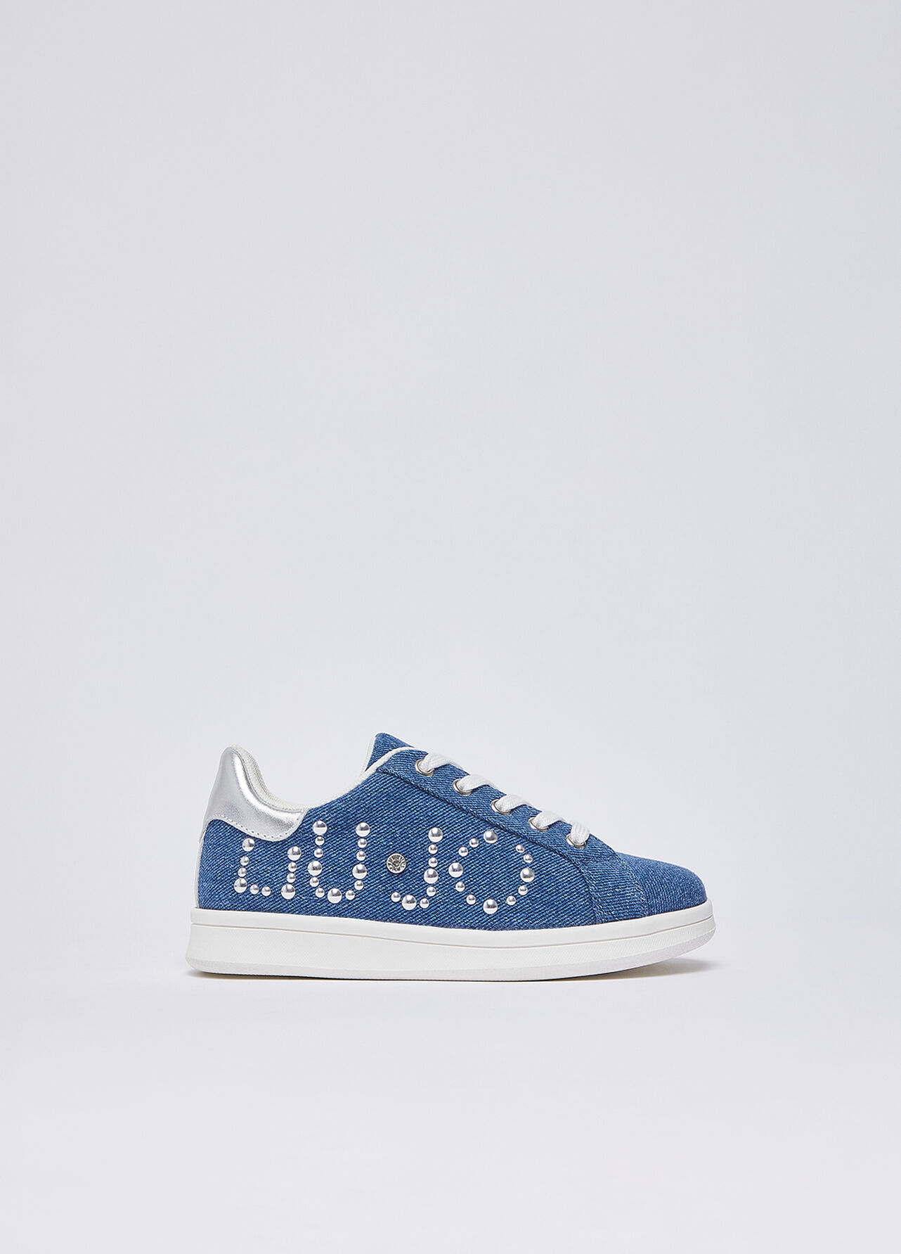 Sneakers in denim con borchie - BLUE