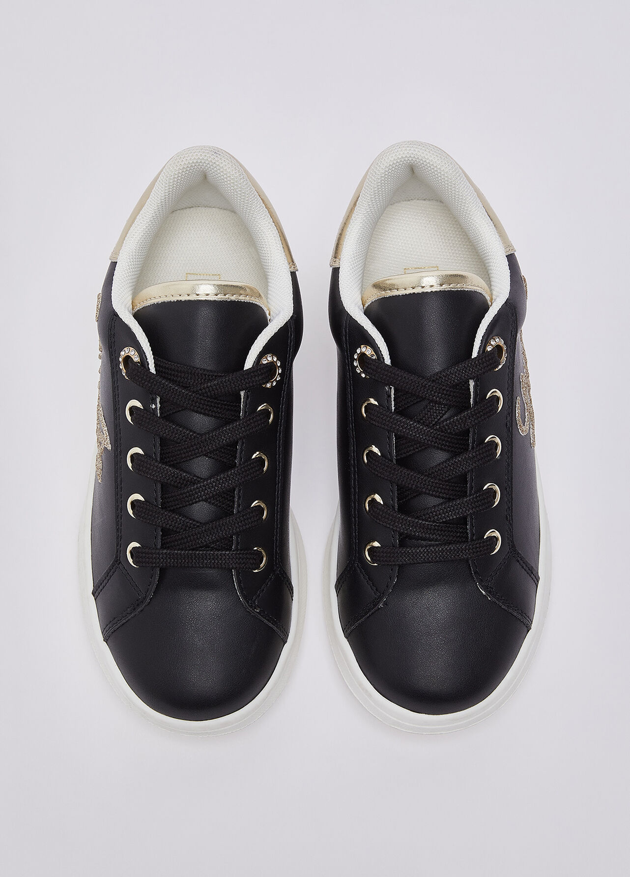 Sneakers con logo glitter - BLACK / GOLD