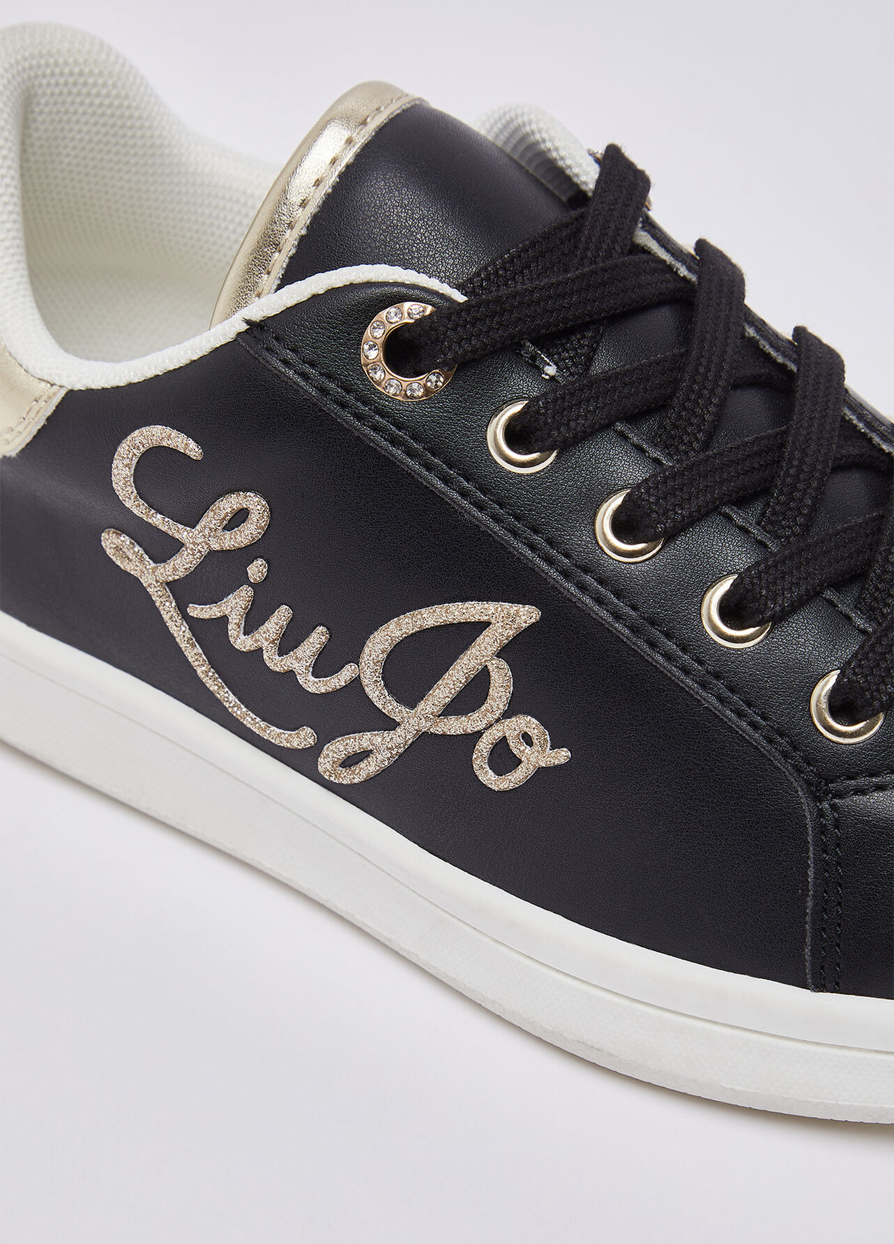 Sneakers con logo glitter - BLACK / GOLD
