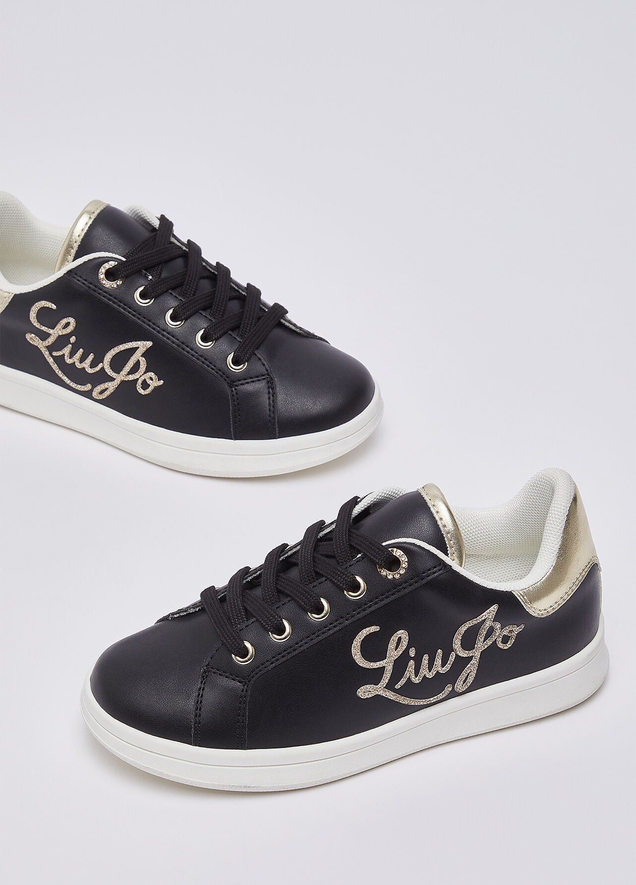 Sneakers con logo glitter - BLACK / GOLD
