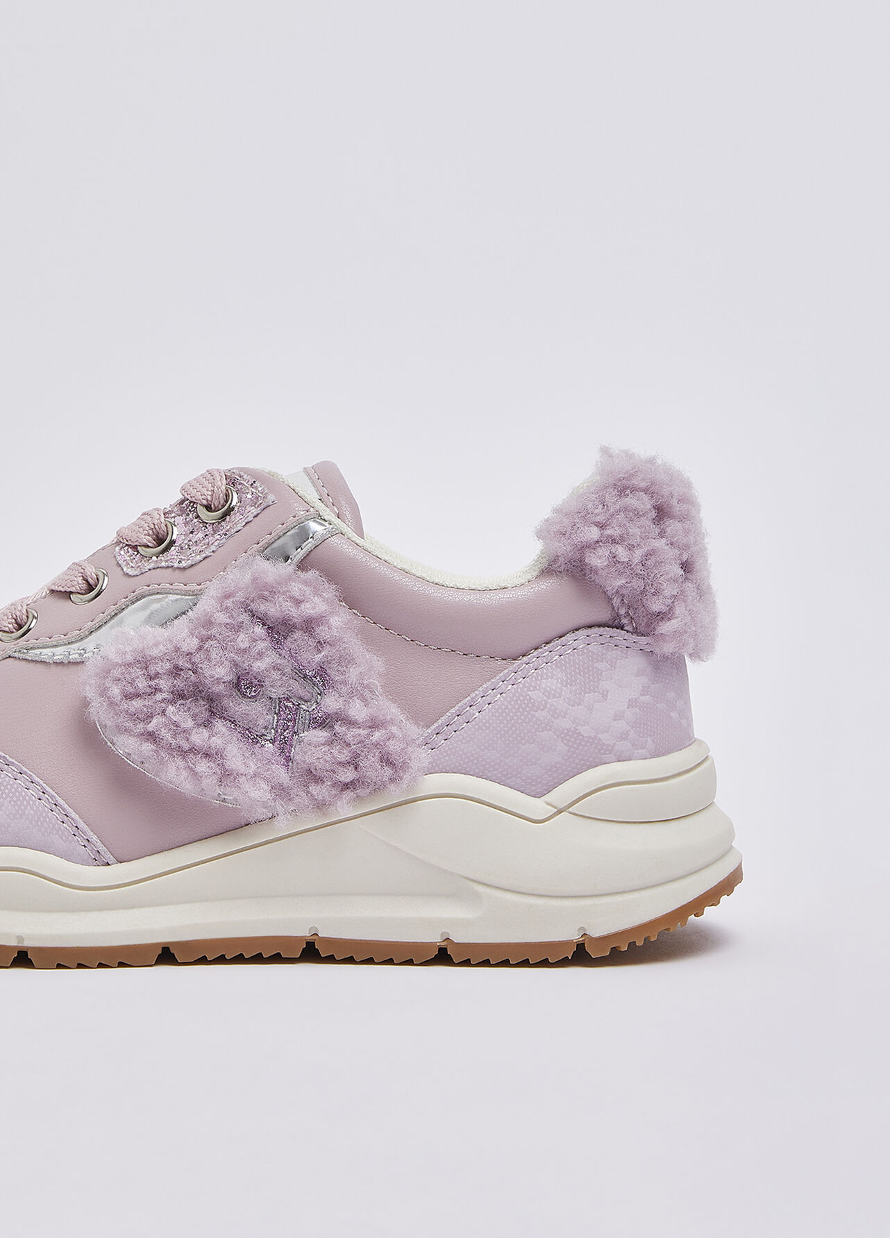 Sneakers con dettagli teddy - LILAC