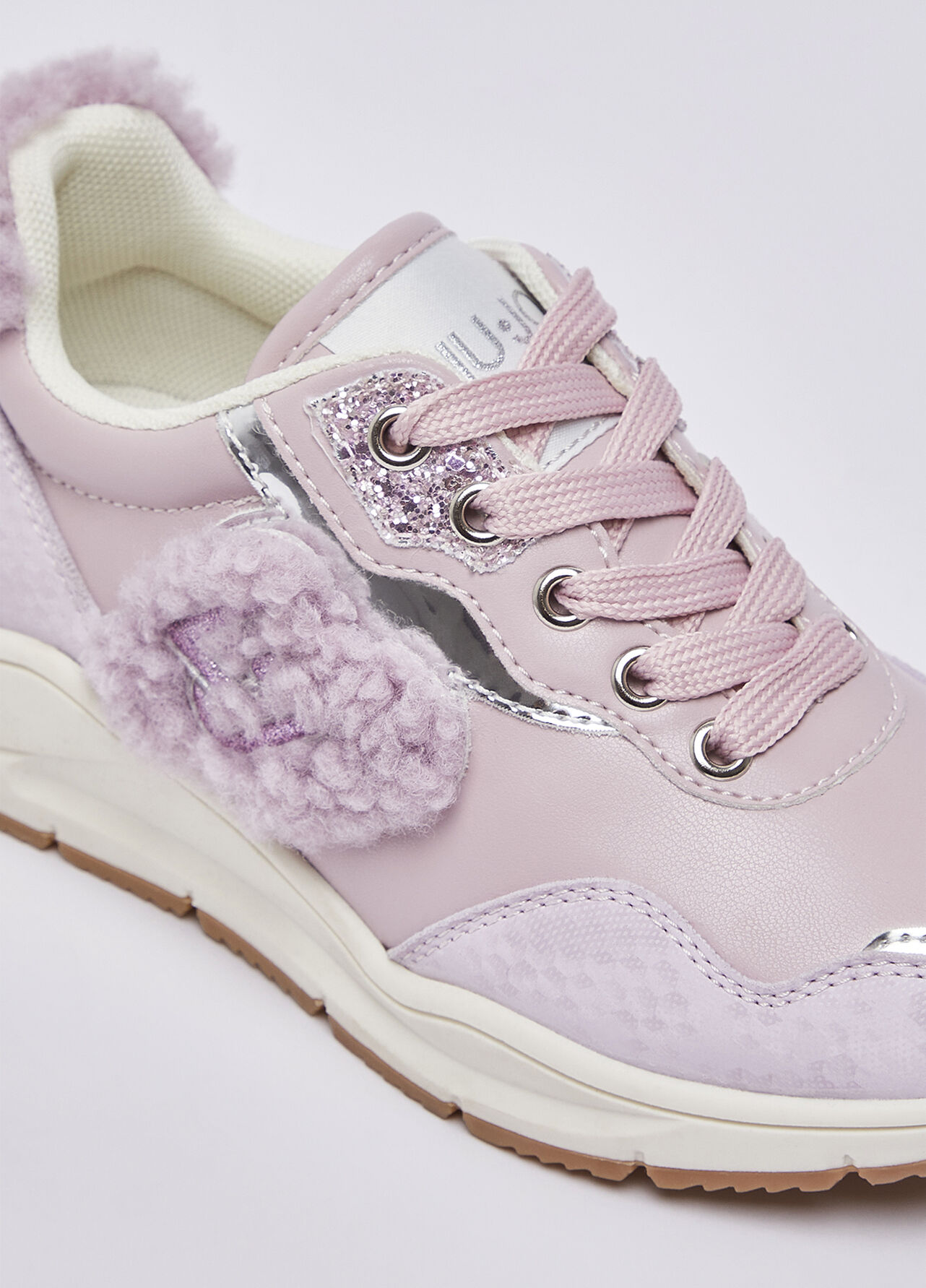 Sneakers con dettagli teddy - LILAC