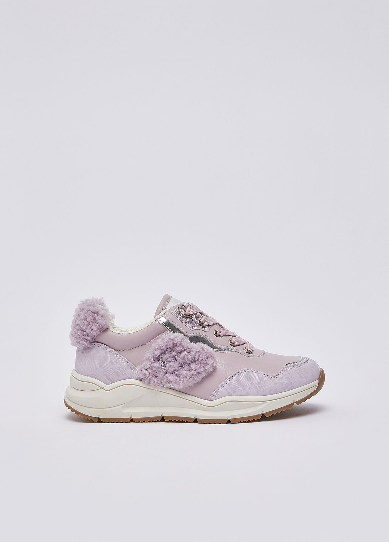 Sneakers con dettagli teddy - LILAC