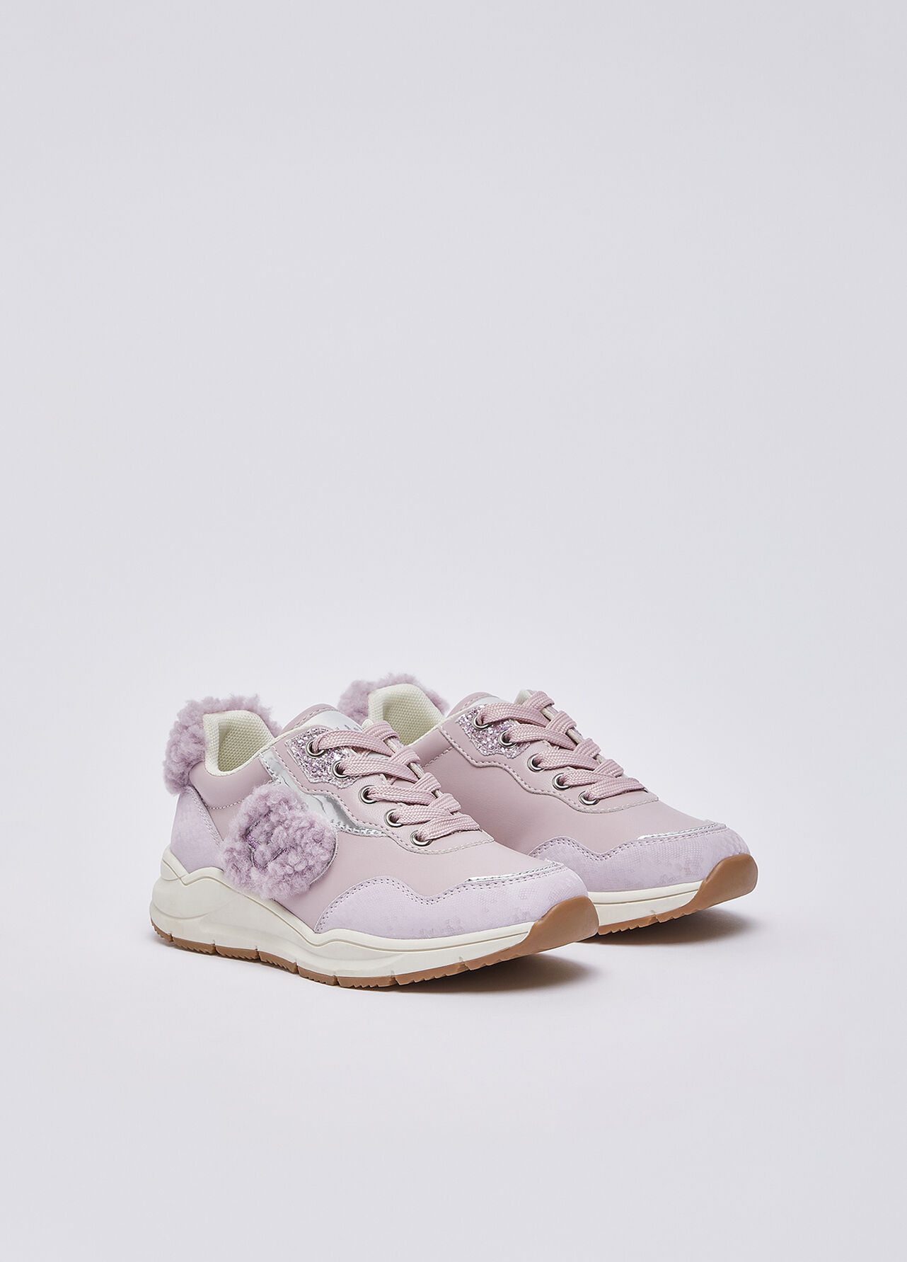 Sneakers con dettagli teddy - LILAC