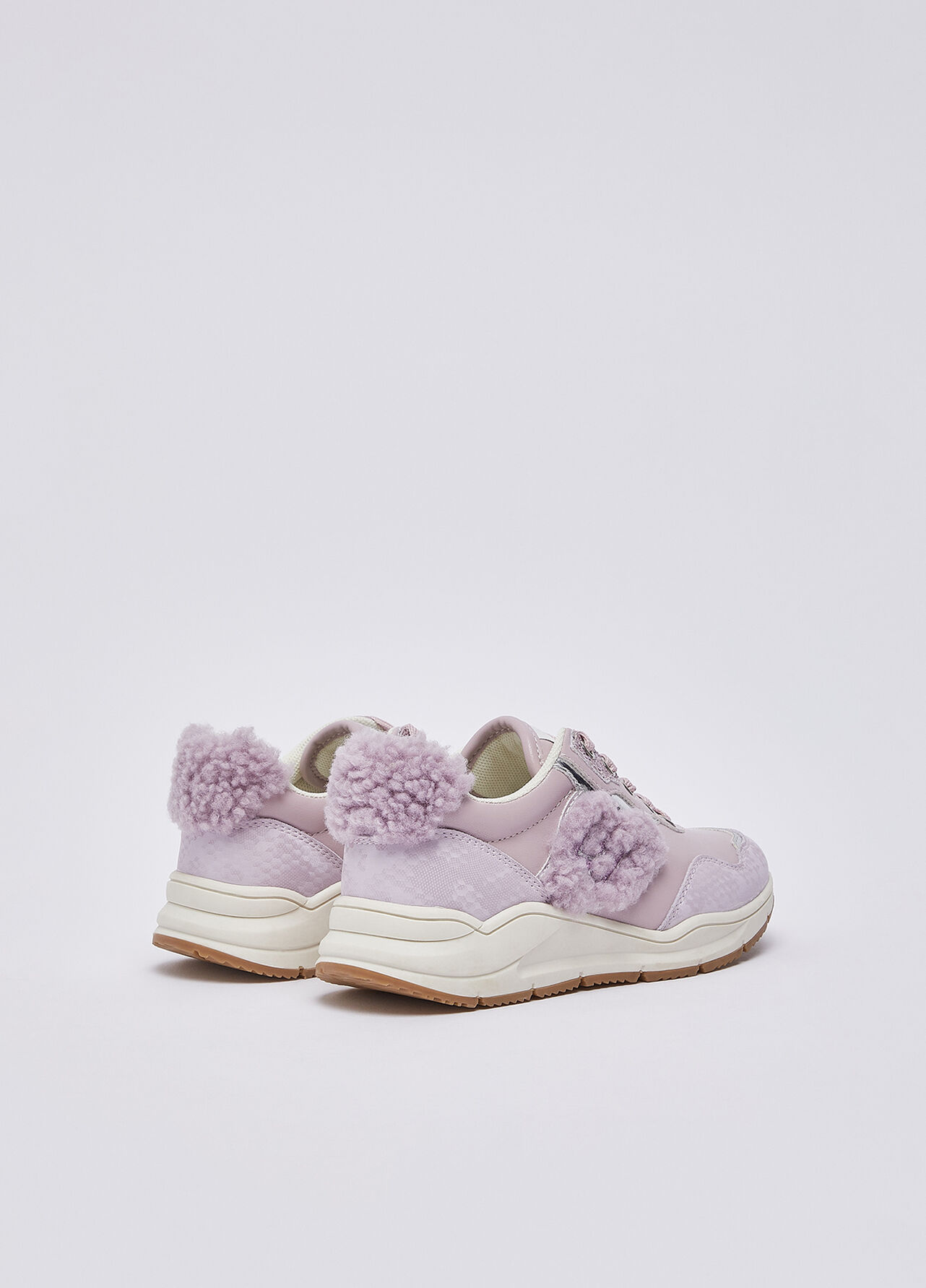 Sneakers con dettagli teddy - LILAC