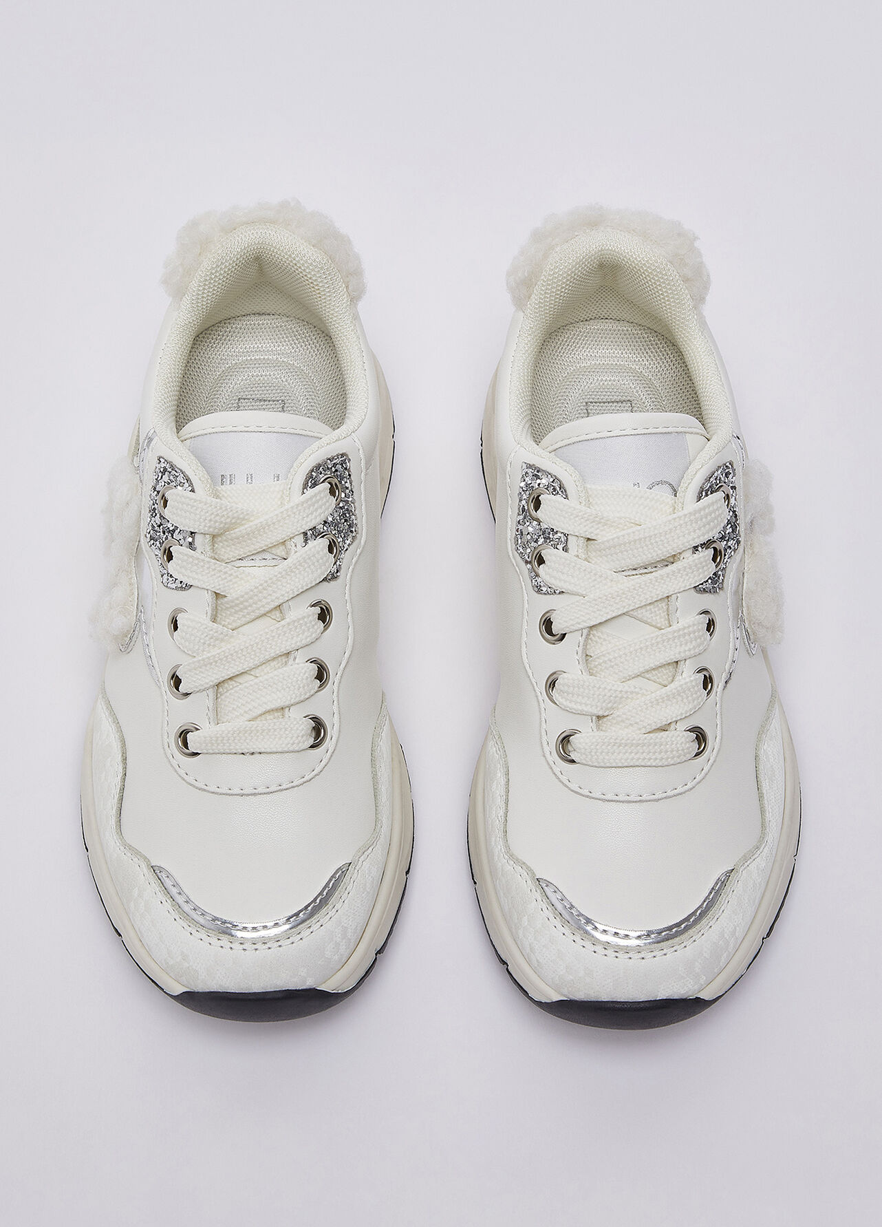 Sneakers con dettagli teddy - MILK WHITE