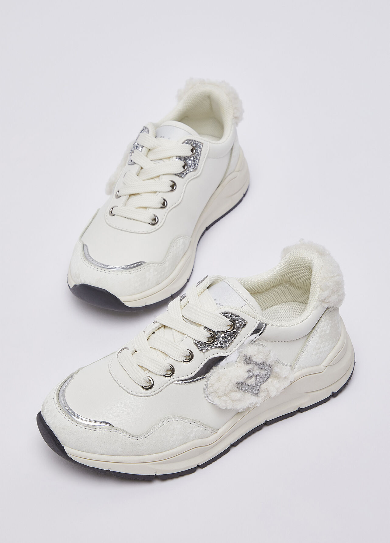 Sneakers con dettagli teddy - MILK WHITE