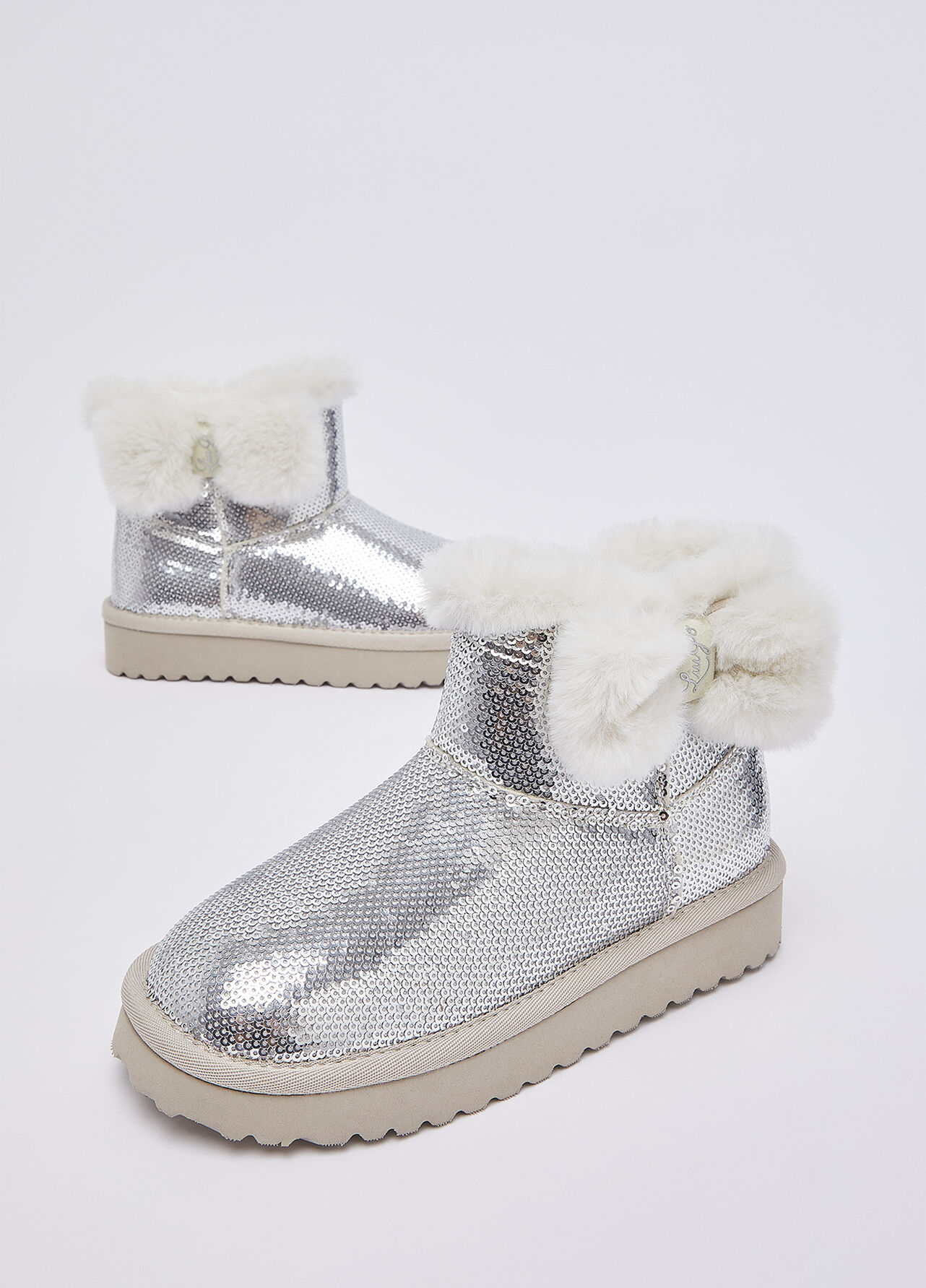 Stivaletti warm con paillettes - SILVER