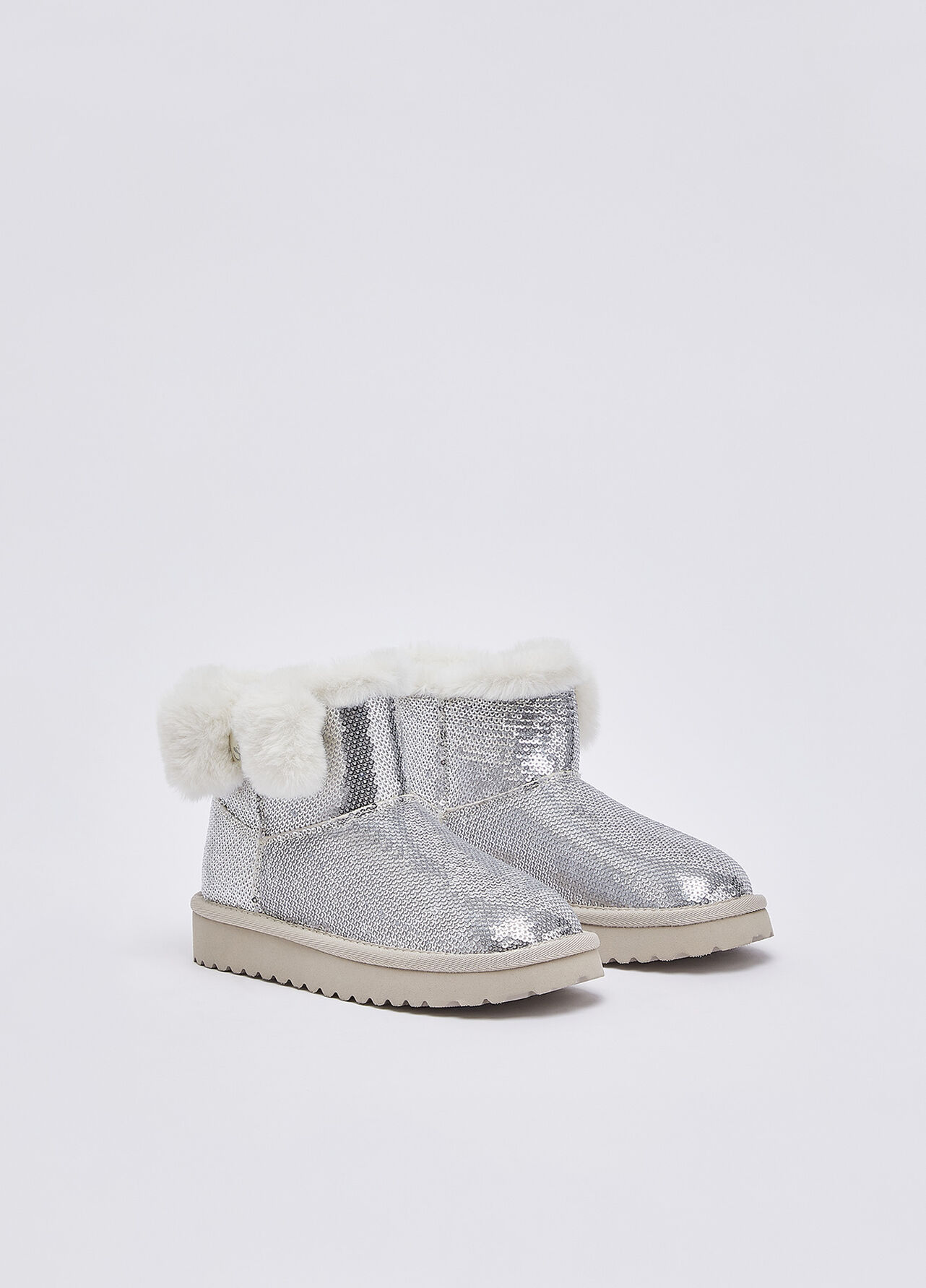 Stivaletti warm con paillettes - SILVER