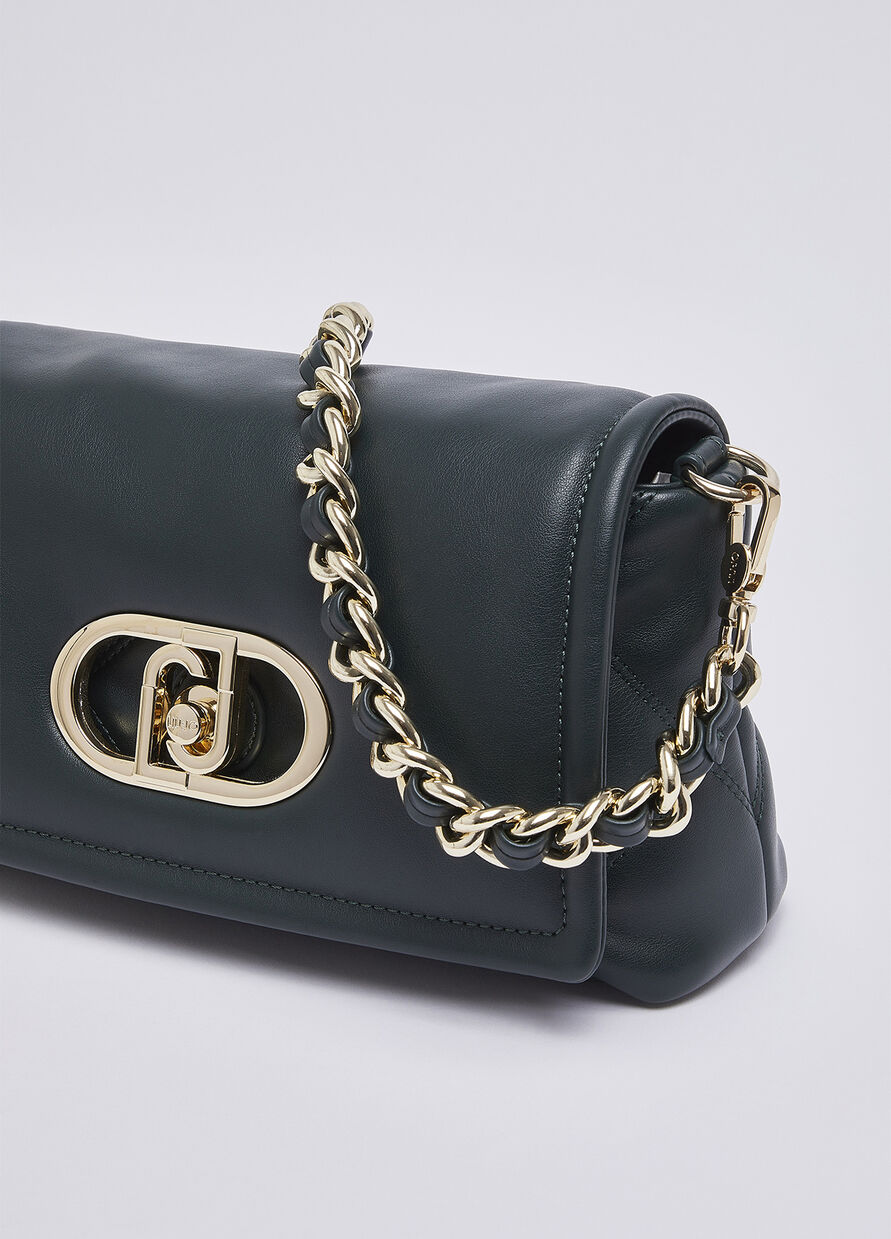 Borsa LaPuffy media con matelassé - DARK GREEN