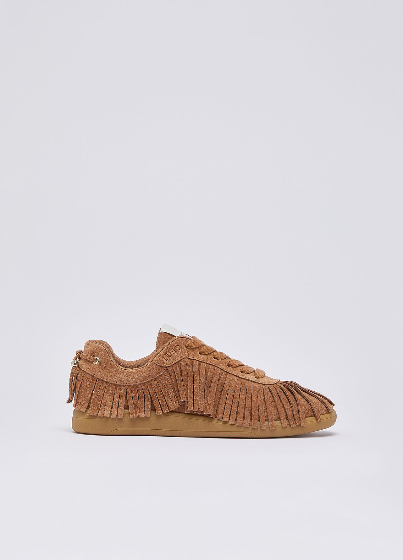 Sneakers in suede con frange - DARK BEIGE