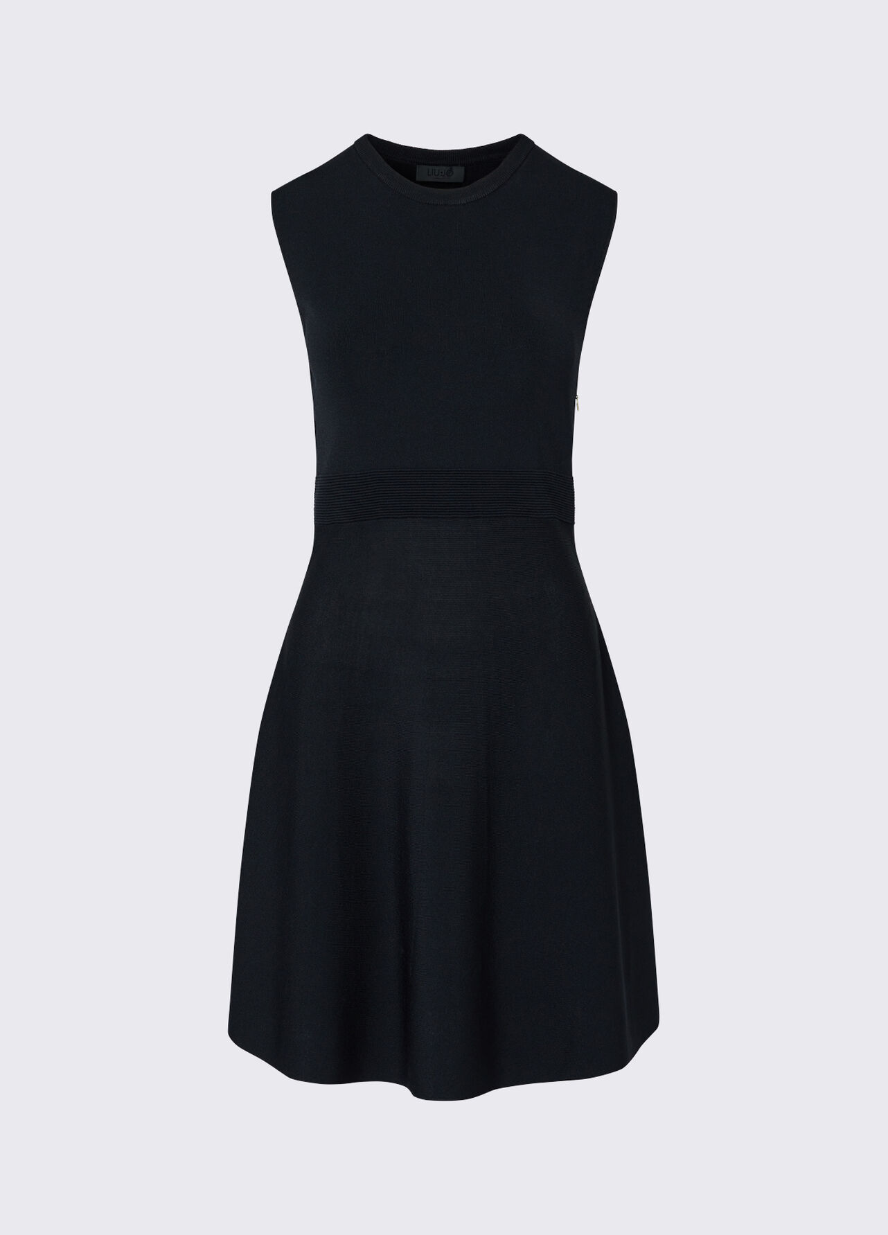 Abito in maglia con dettaglio in pizzo - BLACK