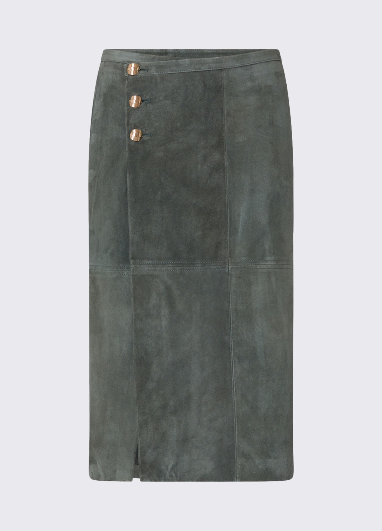 Gonna midi in suede - SAGE GREEN