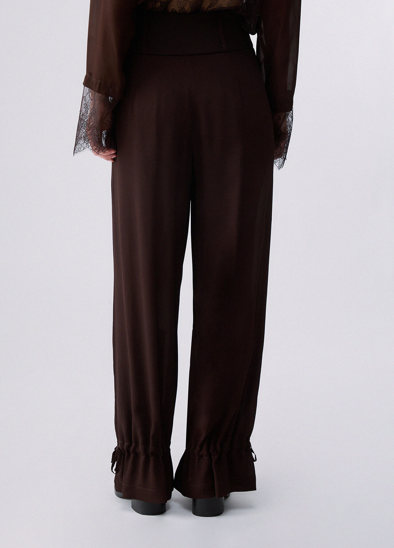 Pantaloni ampi con coulisse - MOCHA