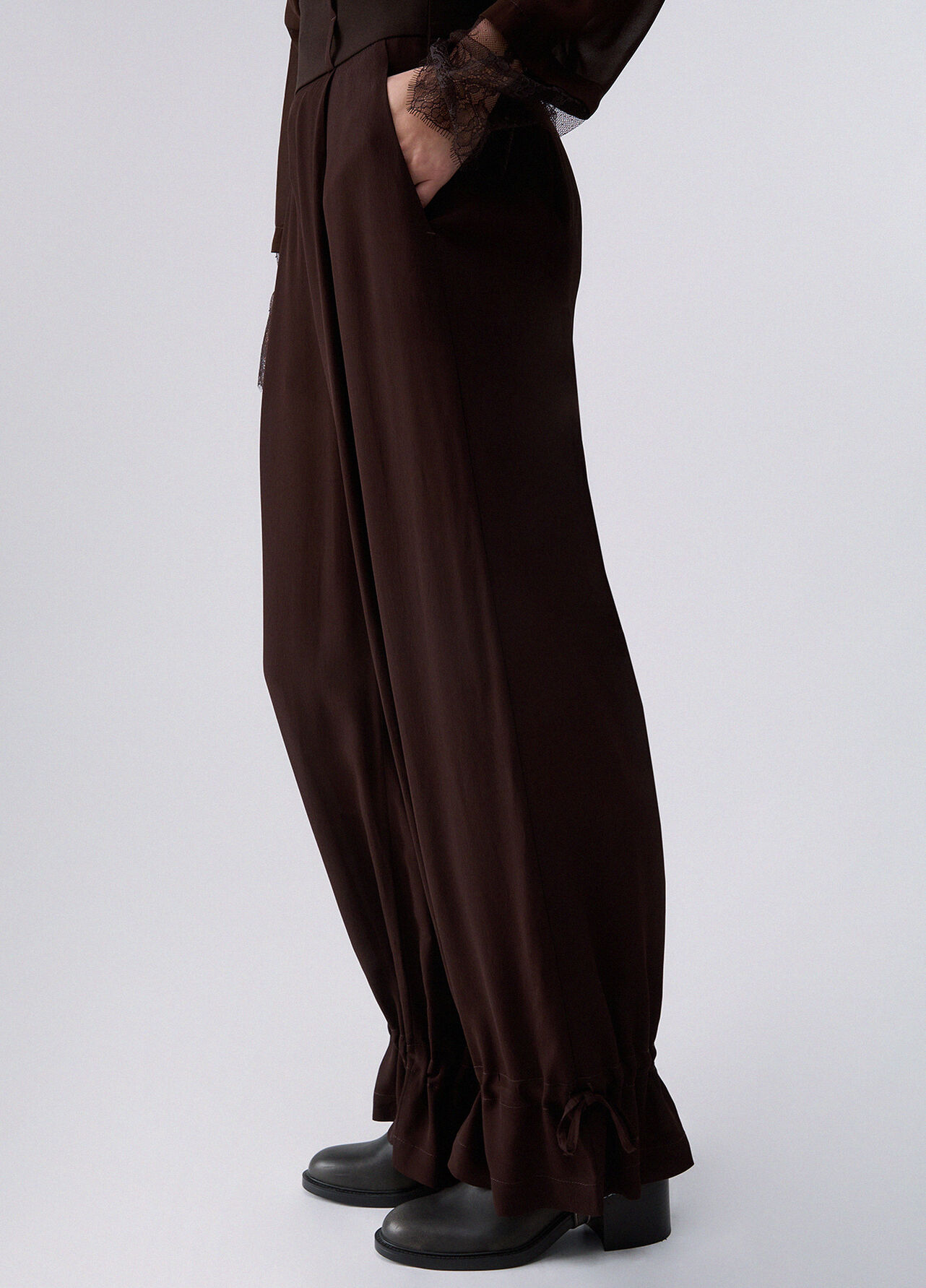 Pantaloni ampi con coulisse - MOCHA