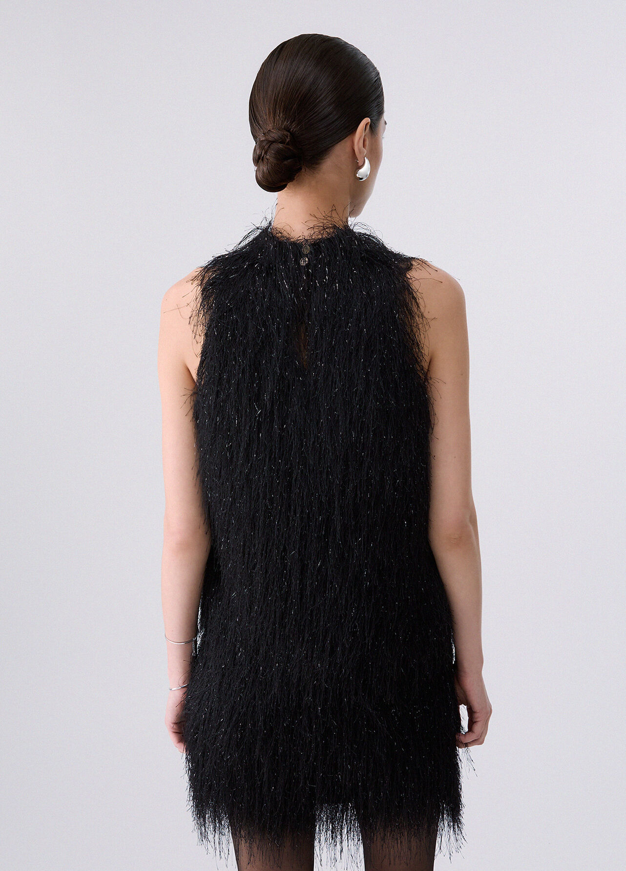 Top con frange - BLACK