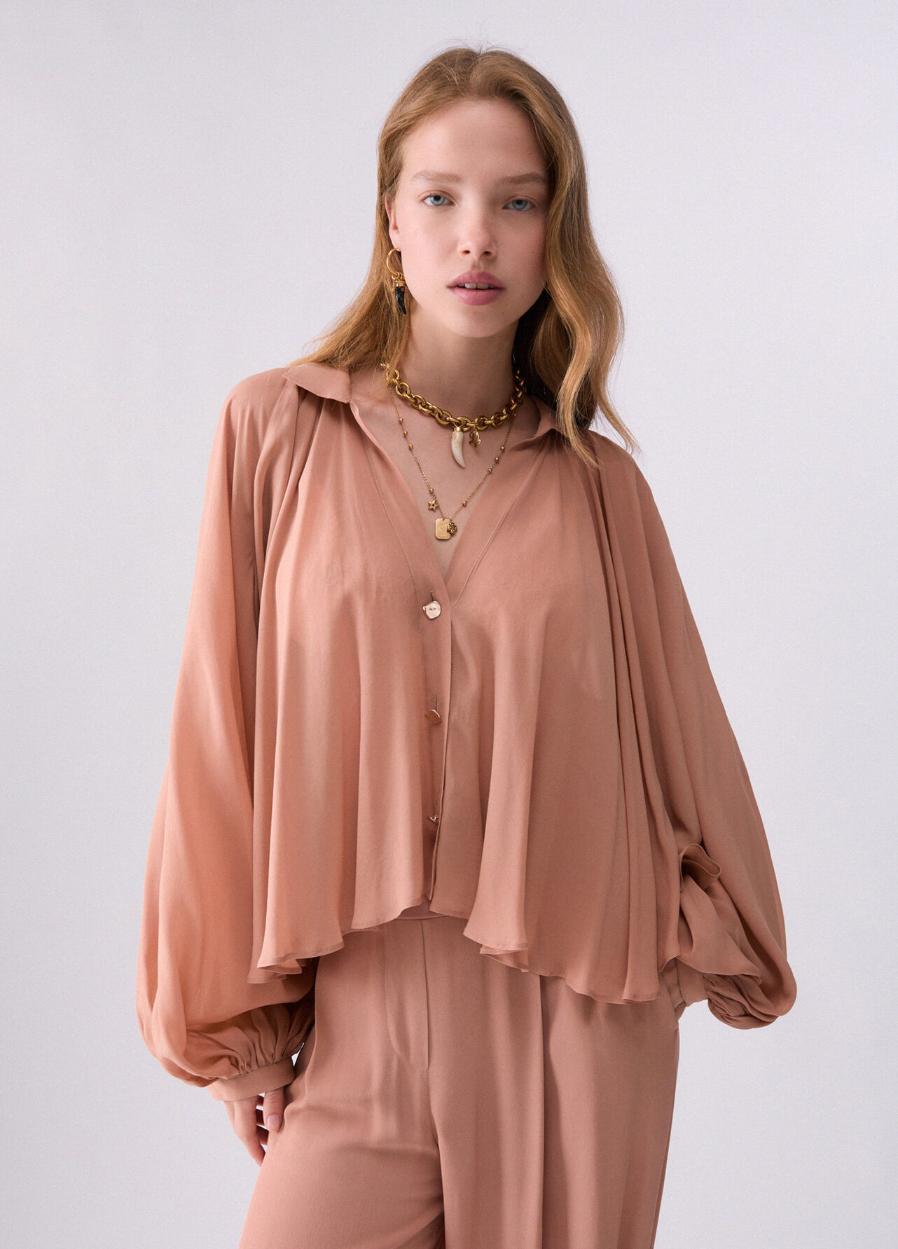 Camicia in georgette - NUDE