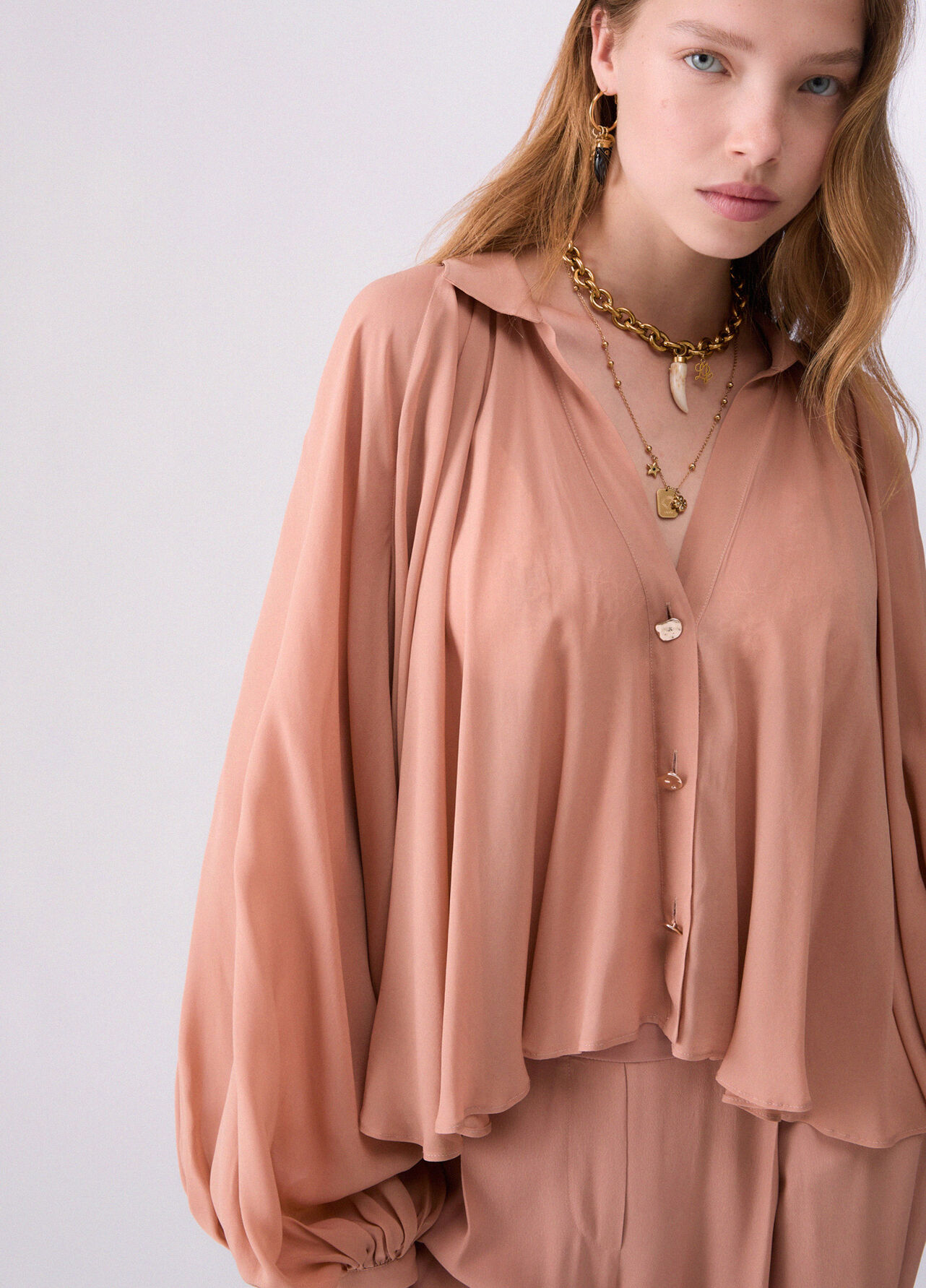 Camicia in georgette - NUDE
