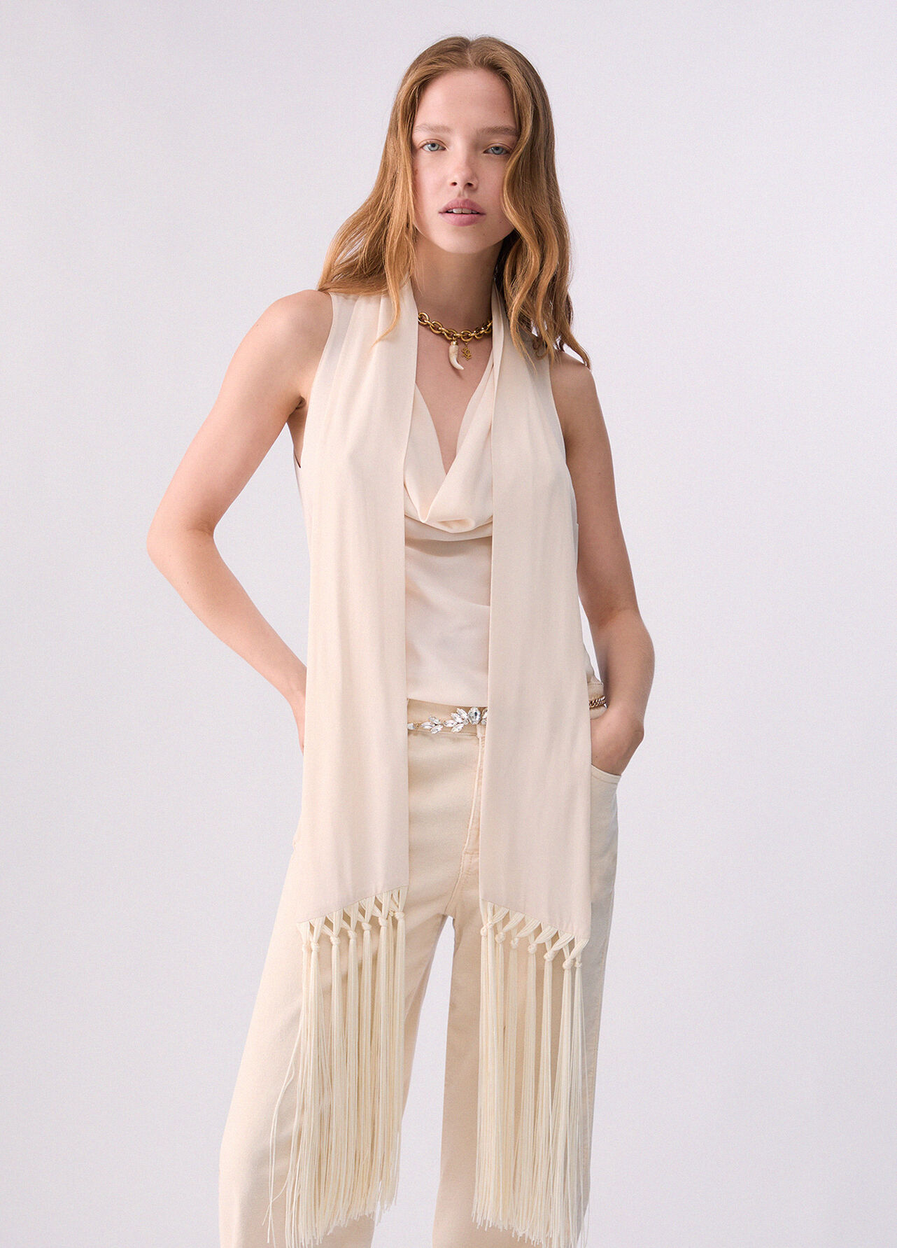 Top con sciarpa - BUTTER CREAM