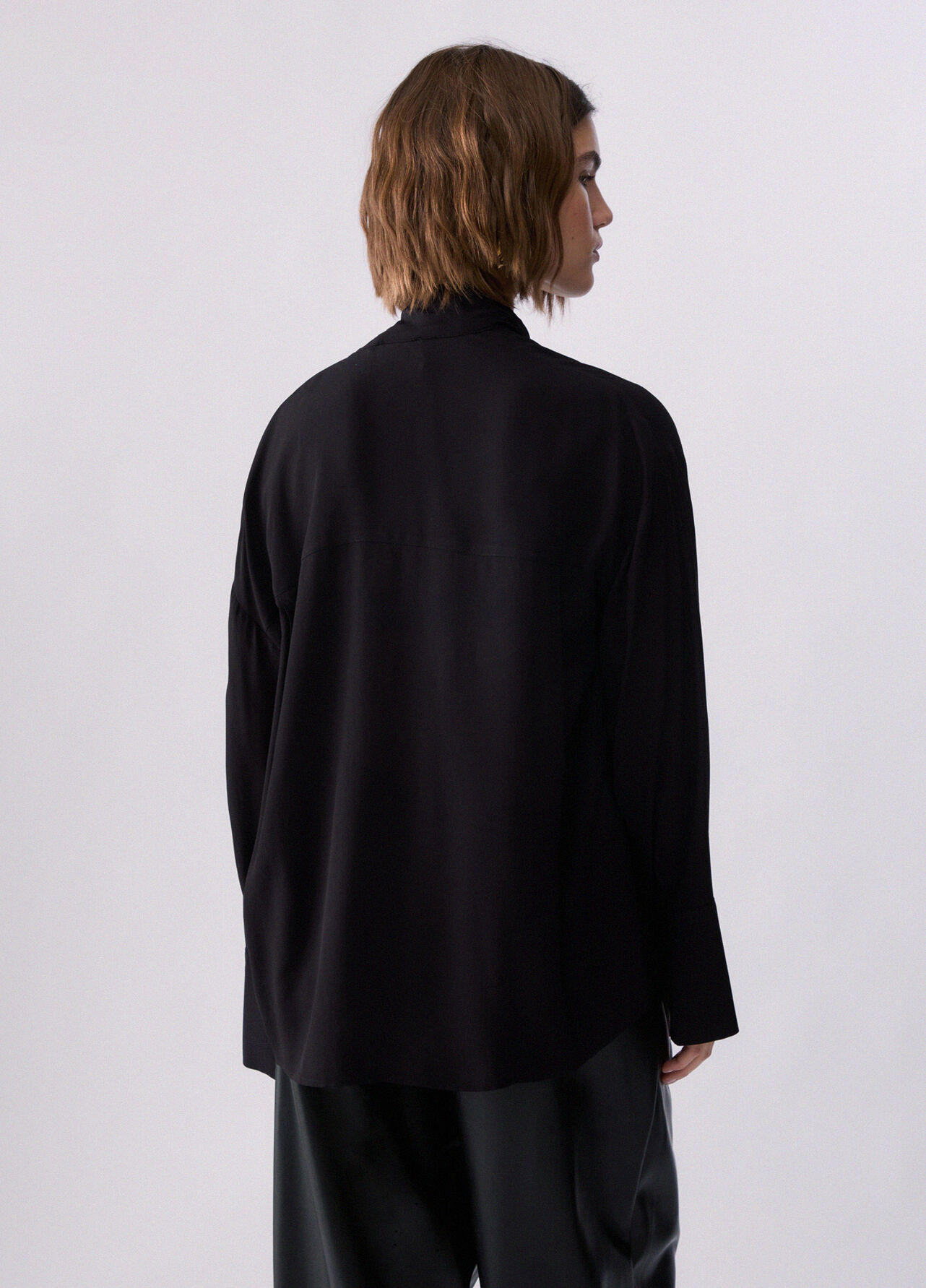Camicia con sciarpa - BLACK
