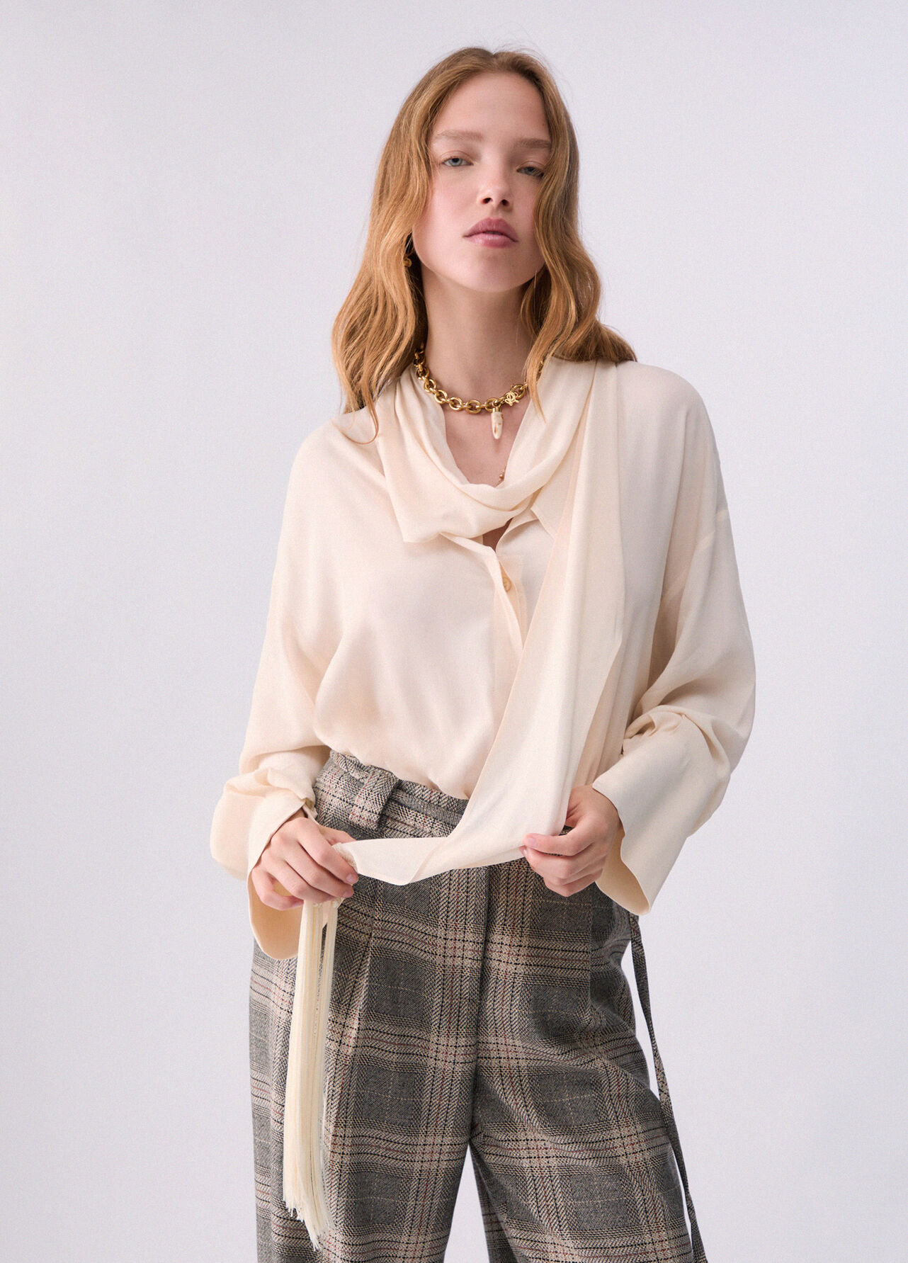 Camicia con sciarpa - BUTTER CREAM