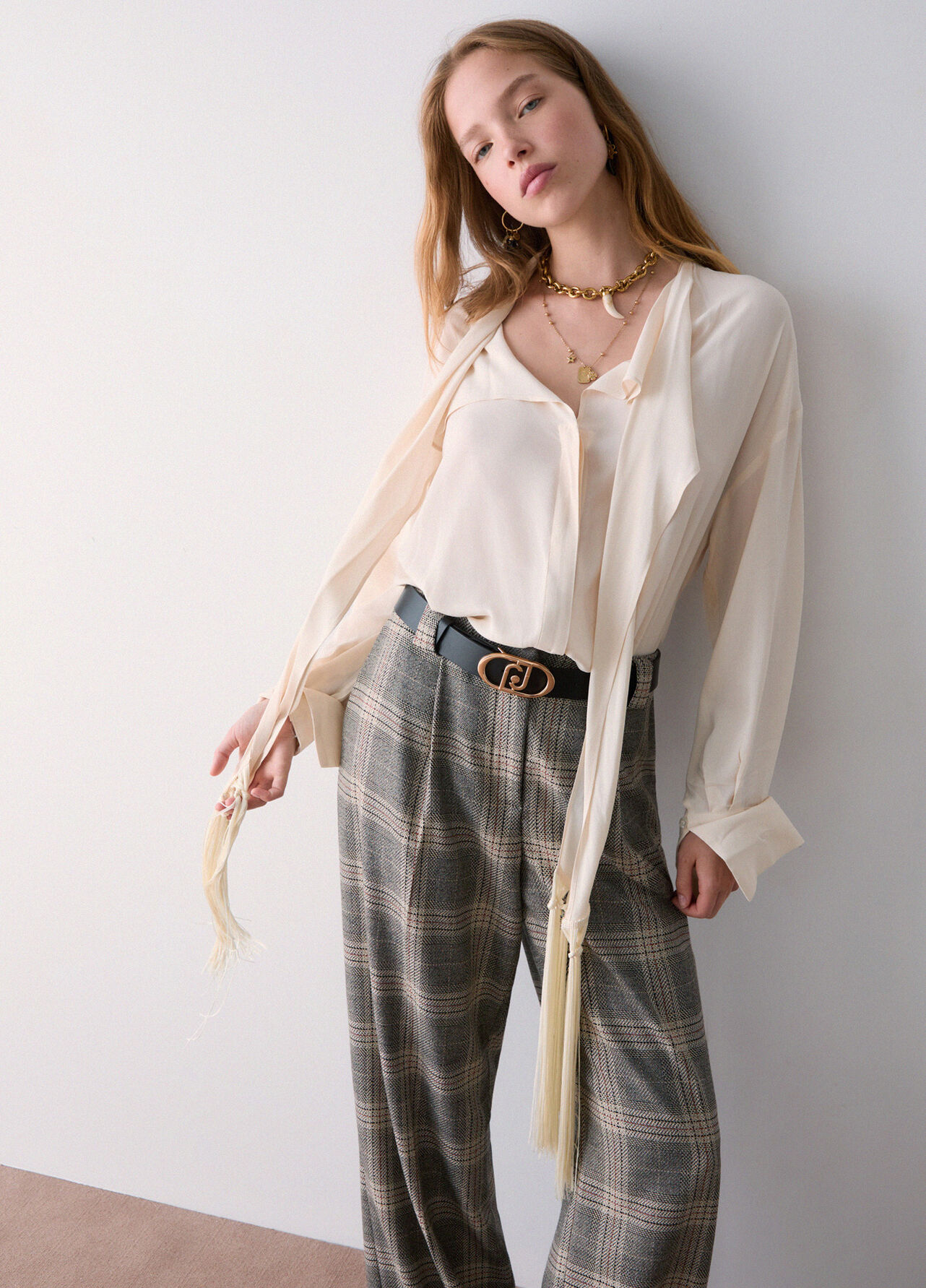 Camicia con sciarpa - BUTTER CREAM
