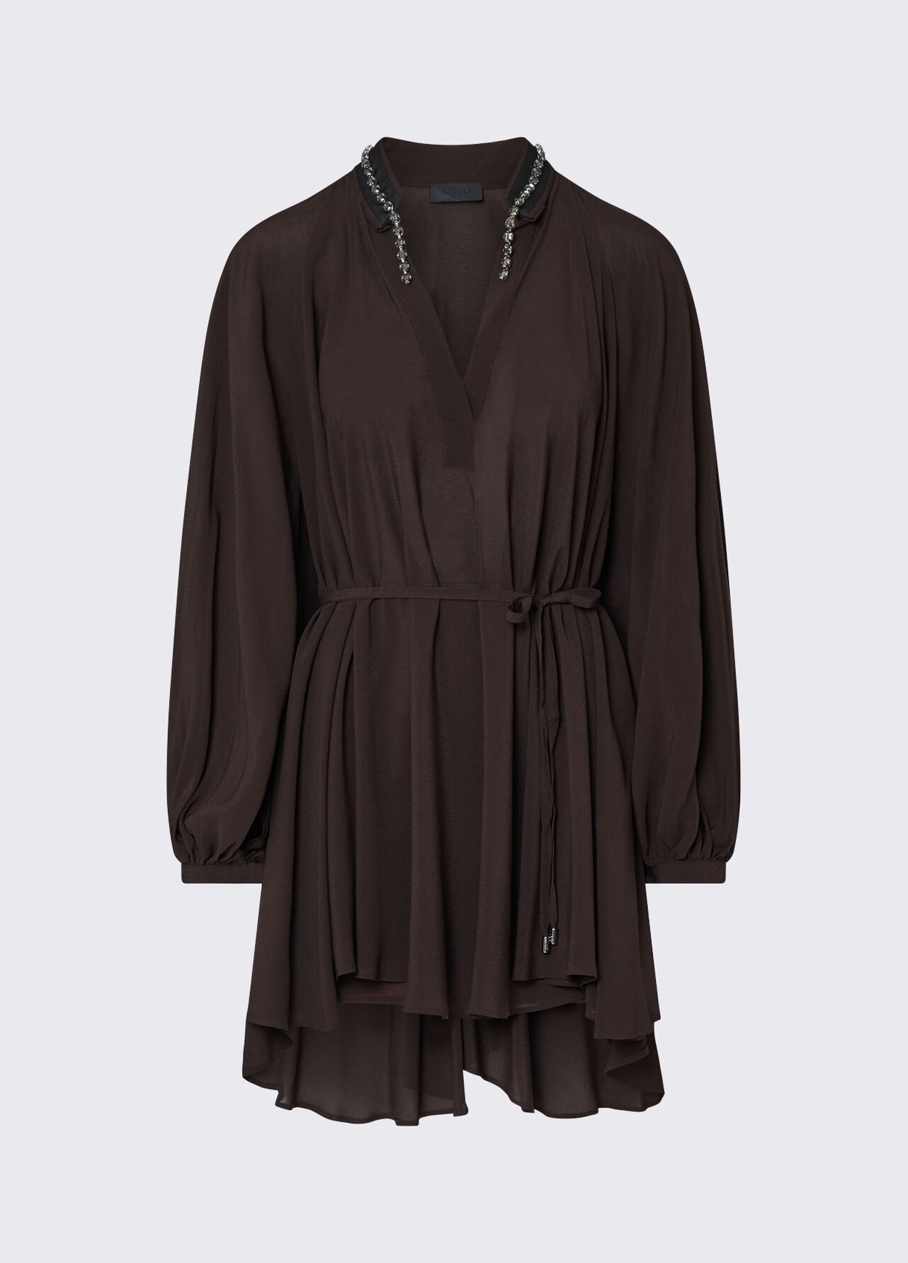 Abito corto in georgette - MOCHA