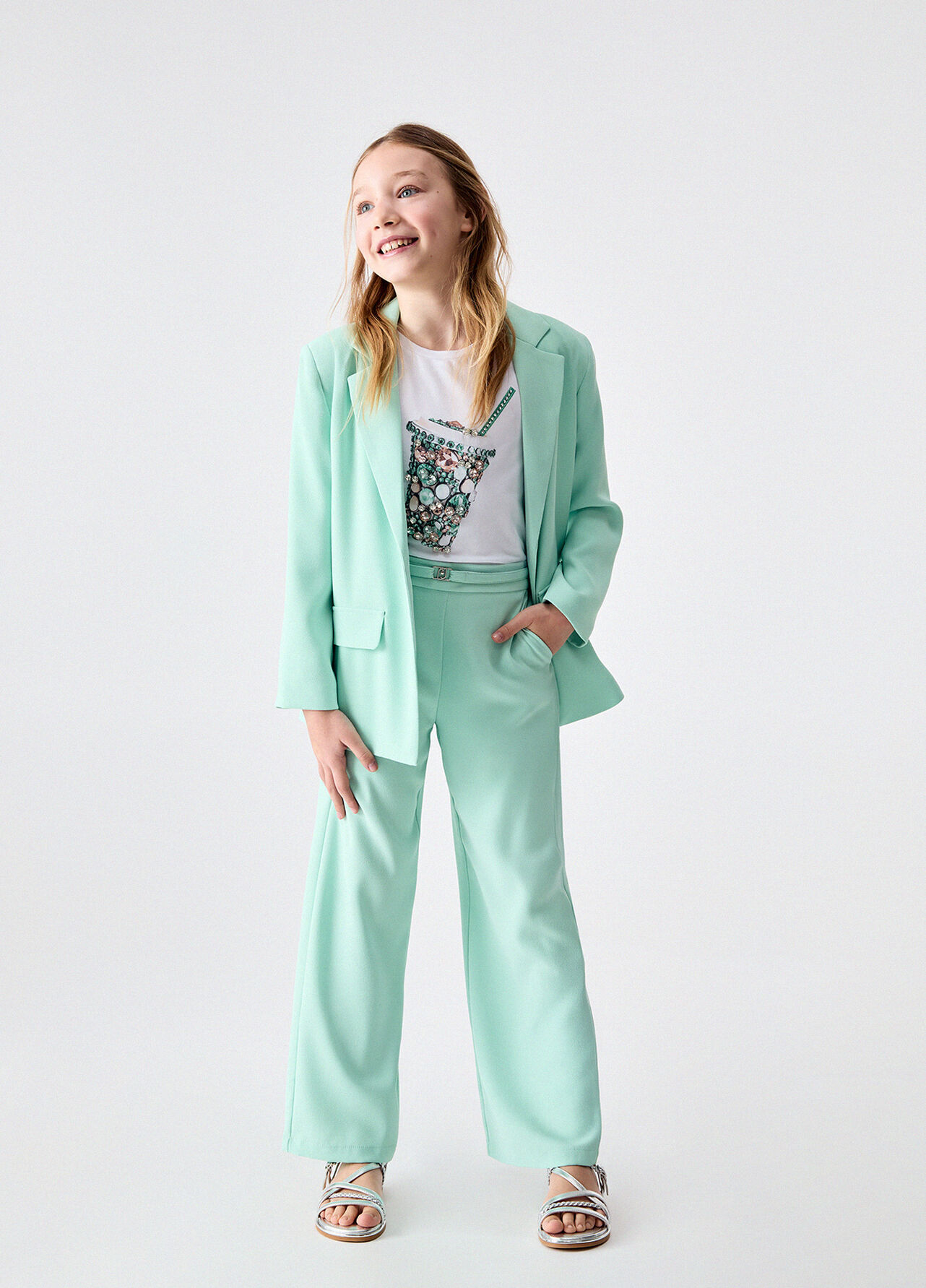 Giacca in envers satin - MINT GREEN