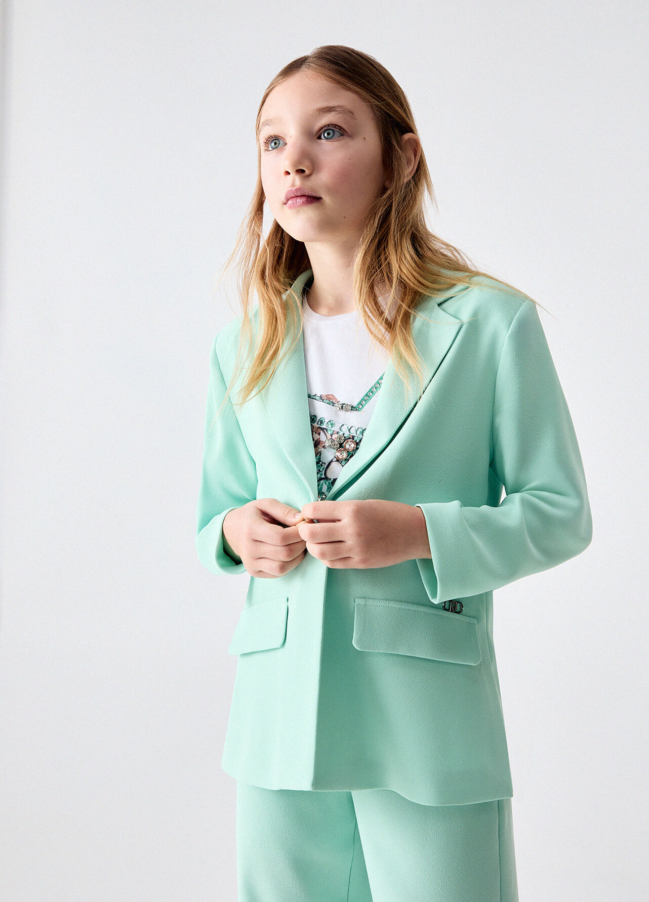 Giacca in envers satin - MINT GREEN