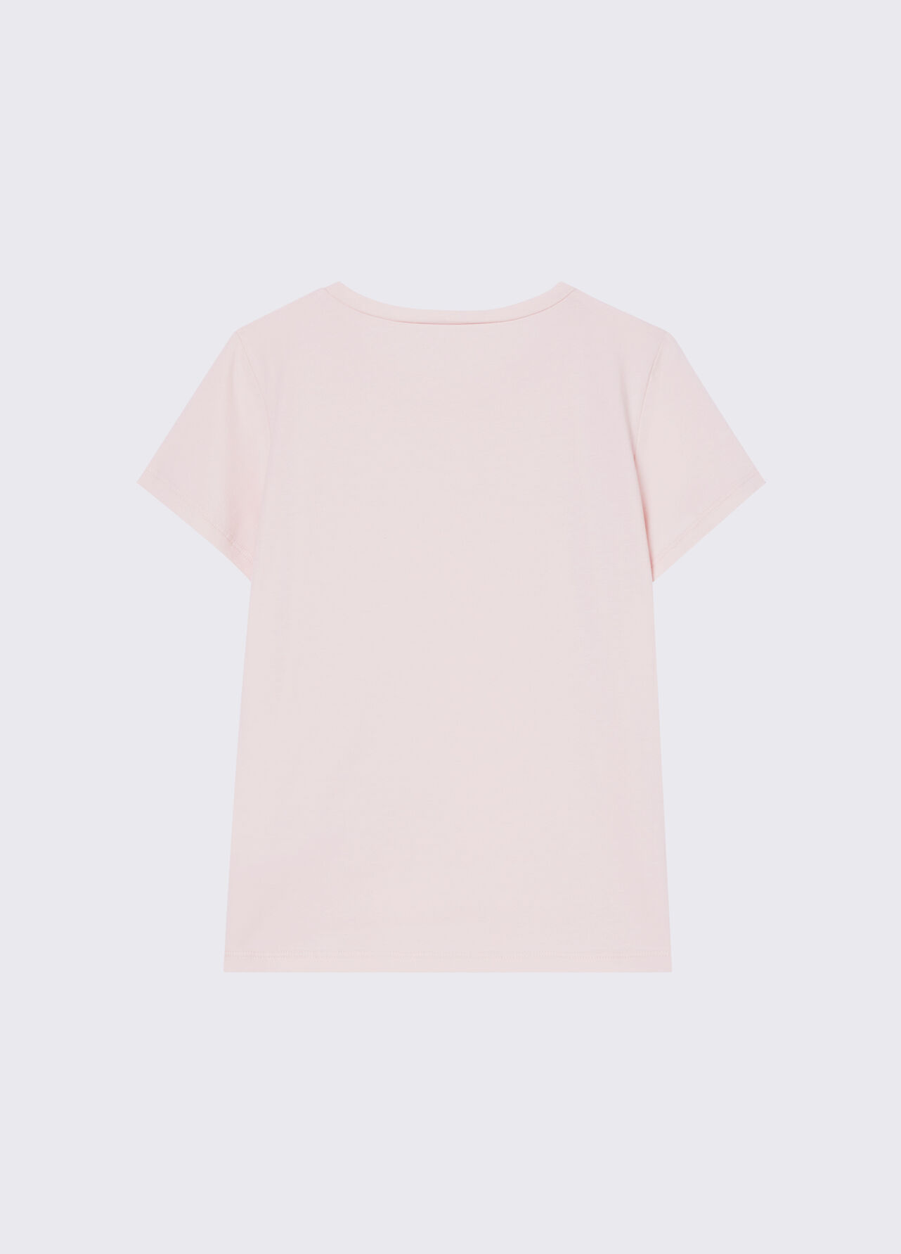 T-shirt con logo e strass - PEACH PINK