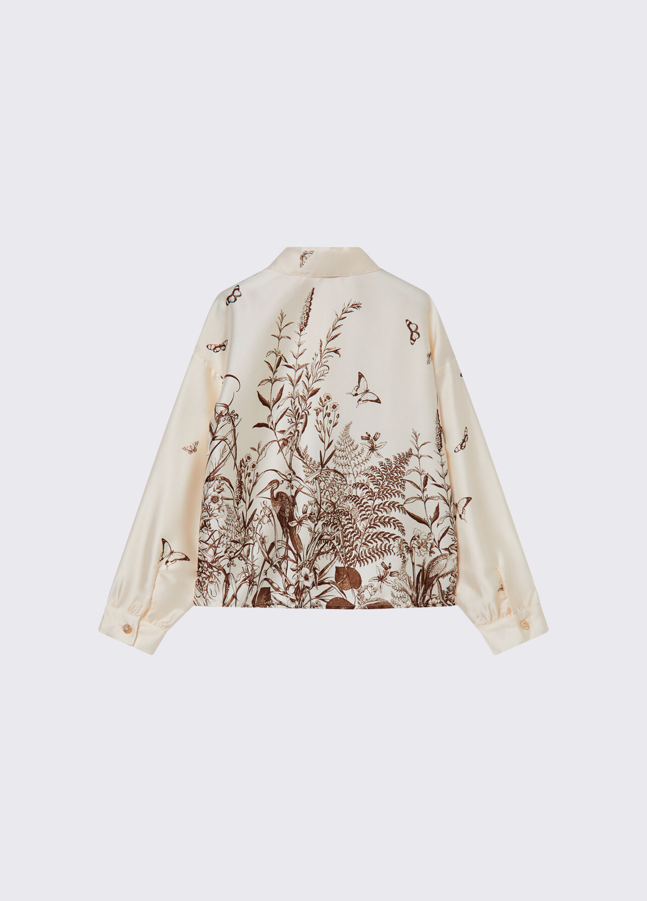 Camicia in raso stampato - CREAM