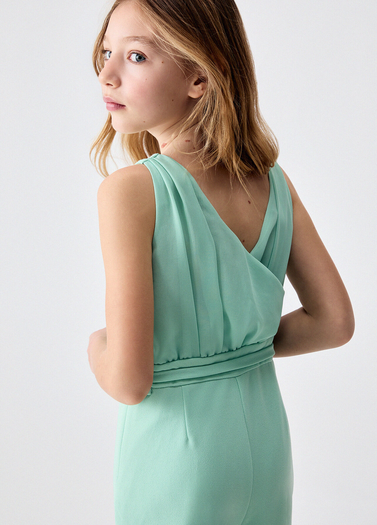 Tuta elegante con cintura - MINT GREEN