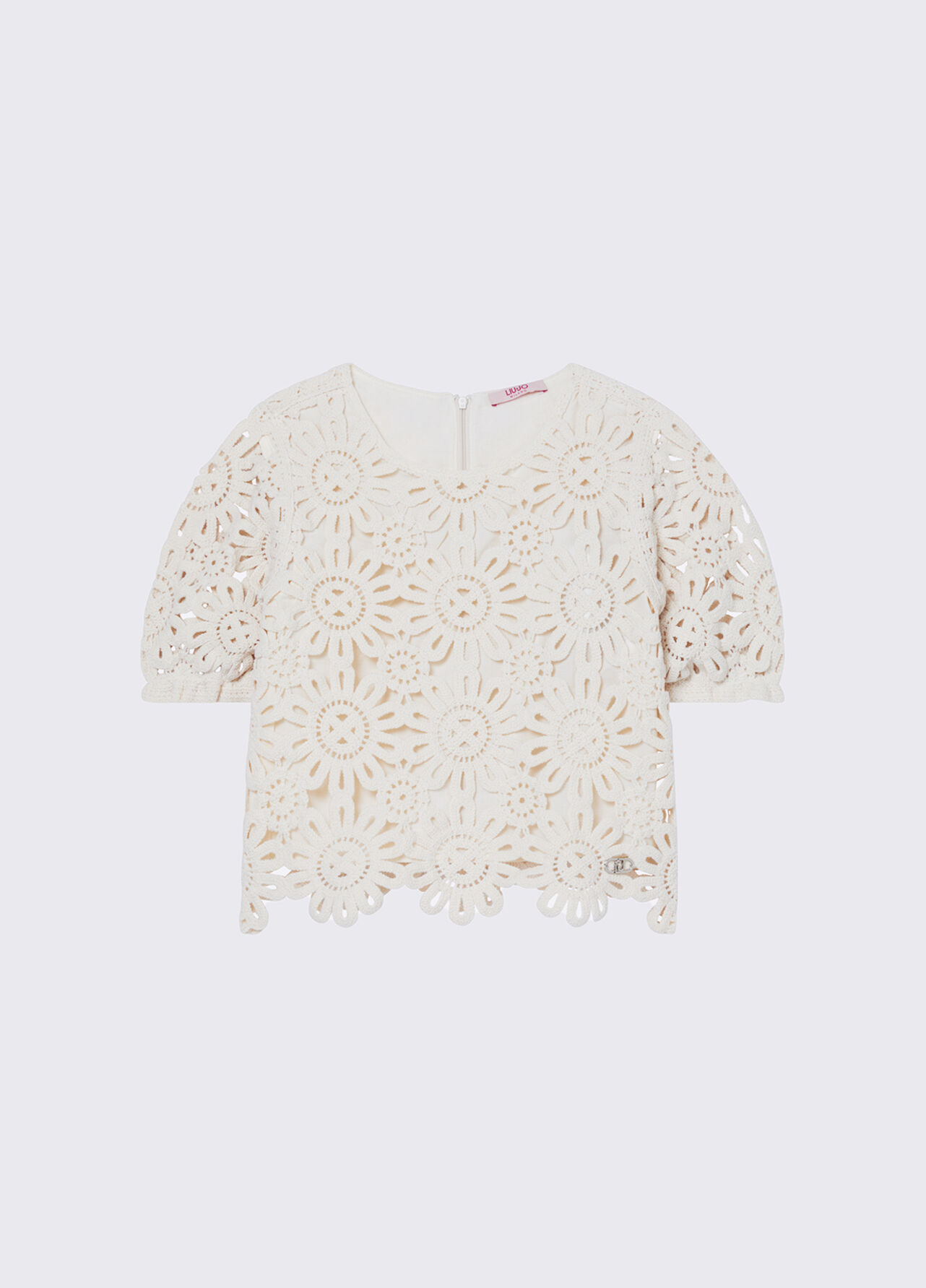 Top in macramè - BEIGE