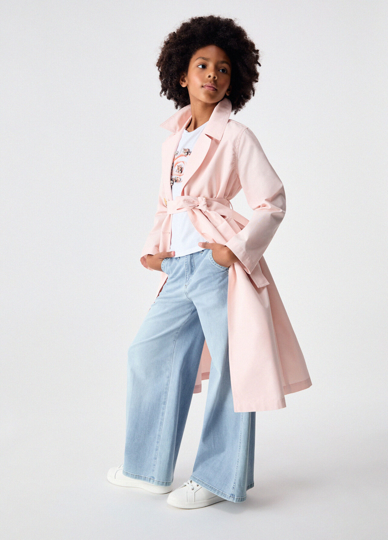 Jeans flare a vita alta - LIGHT BLUE DENIM