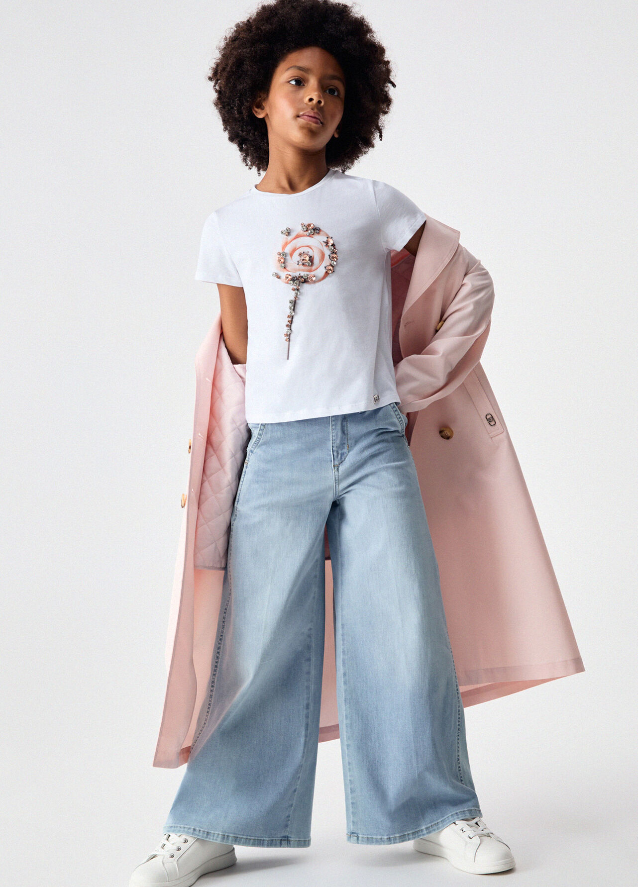 Jeans flare a vita alta - LIGHT BLUE DENIM