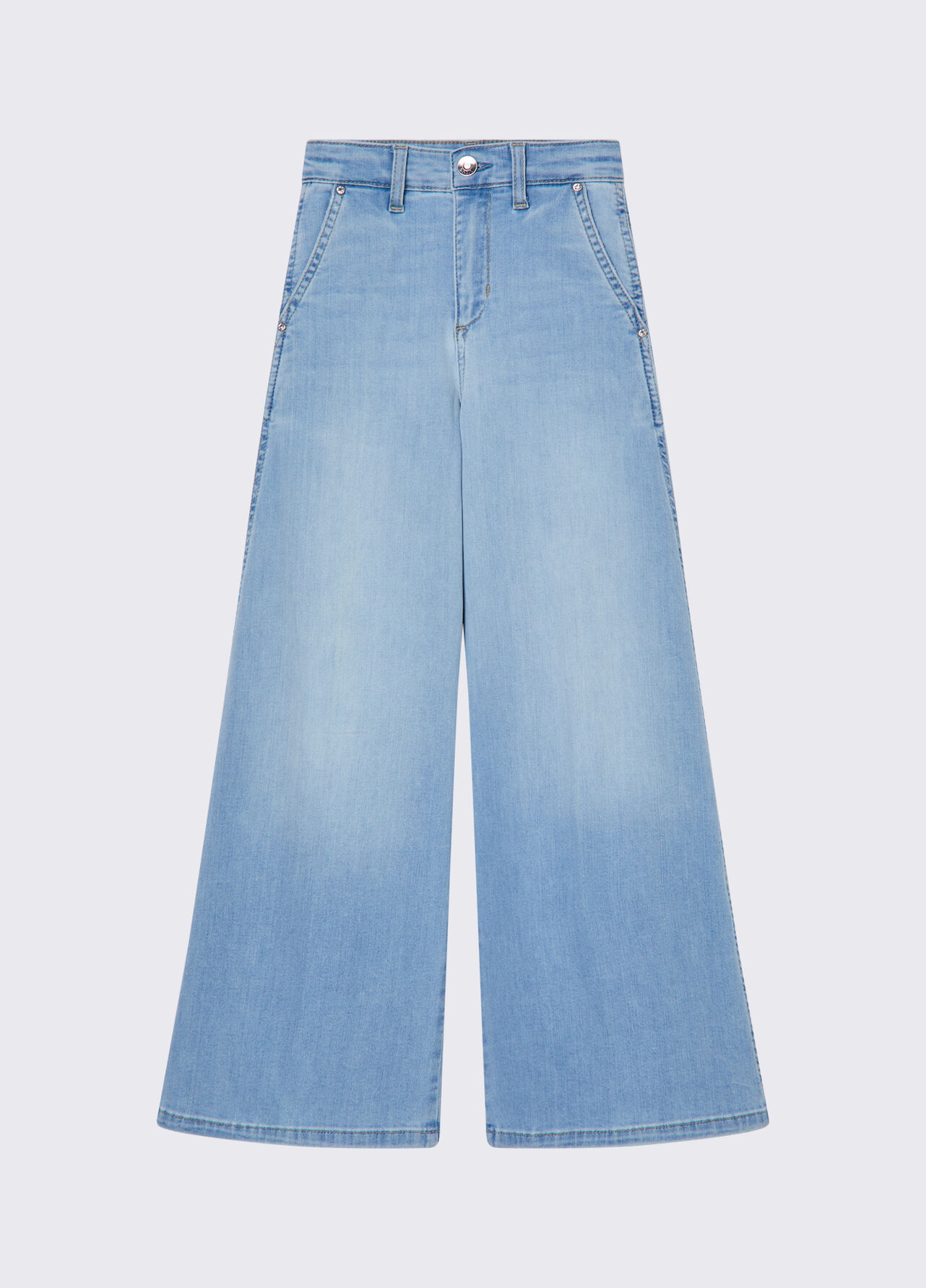 Jeans flare a vita alta - LIGHT BLUE DENIM