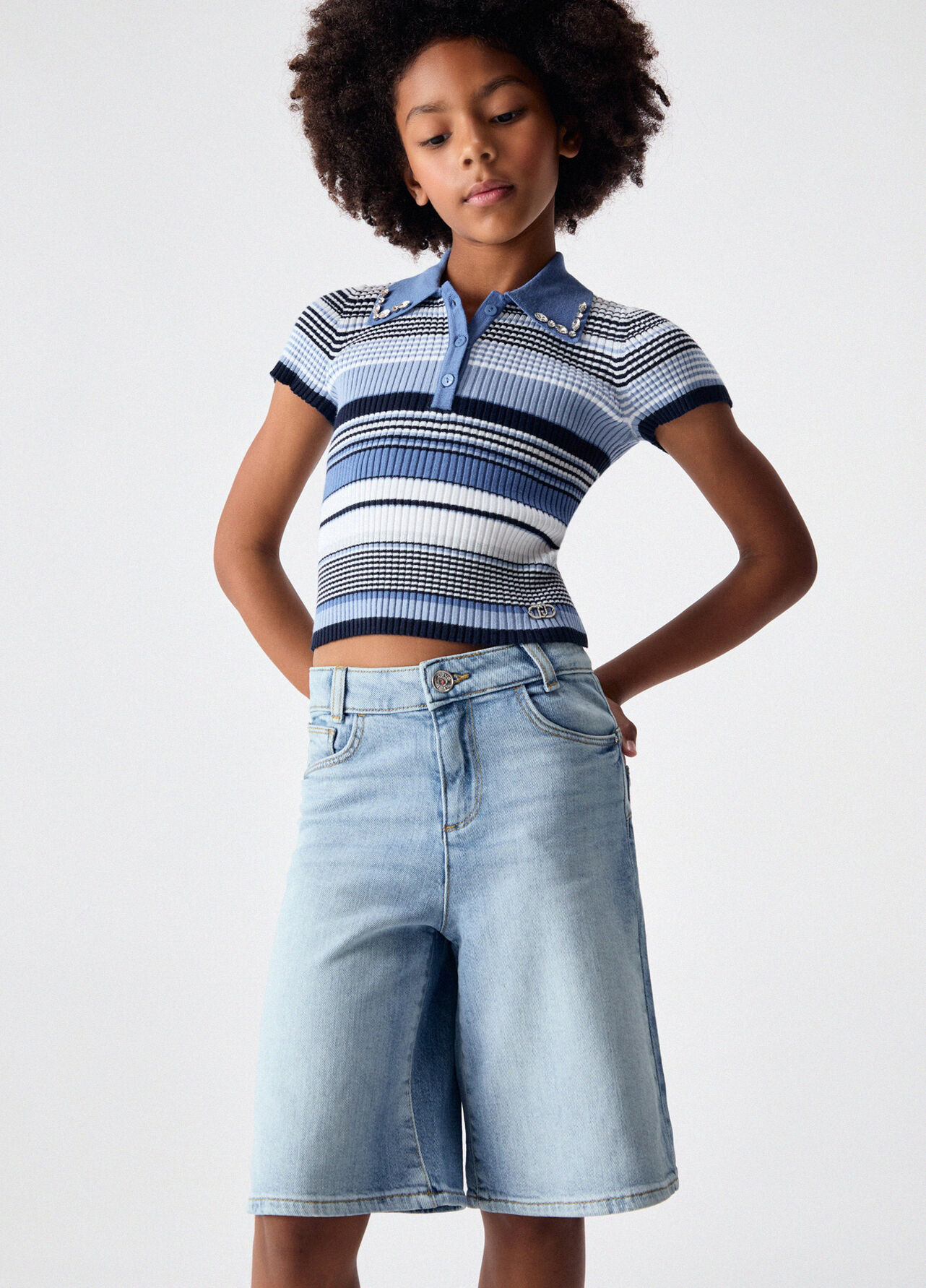 Bermuda in denim - LIGHT BLUE DENIM