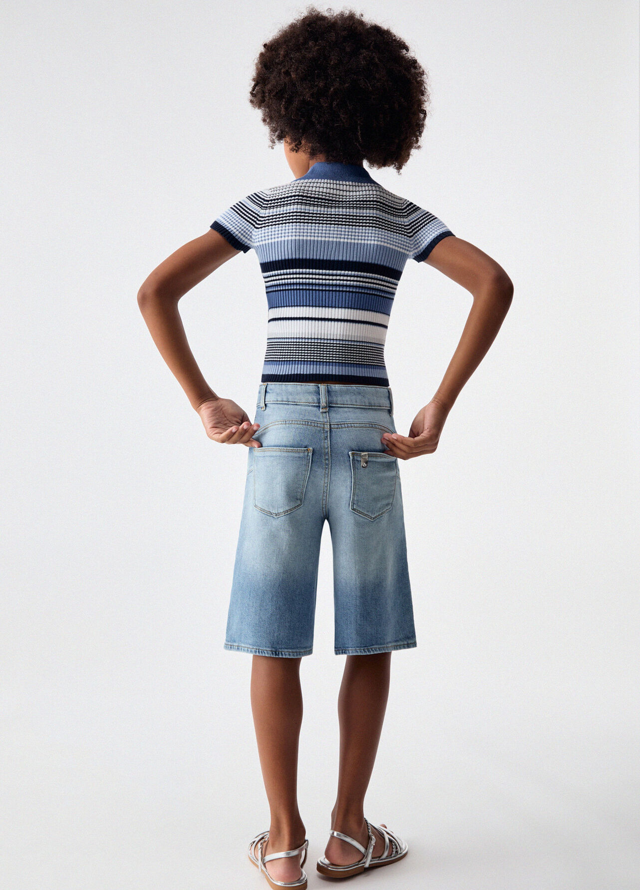 Bermuda in denim - LIGHT BLUE DENIM