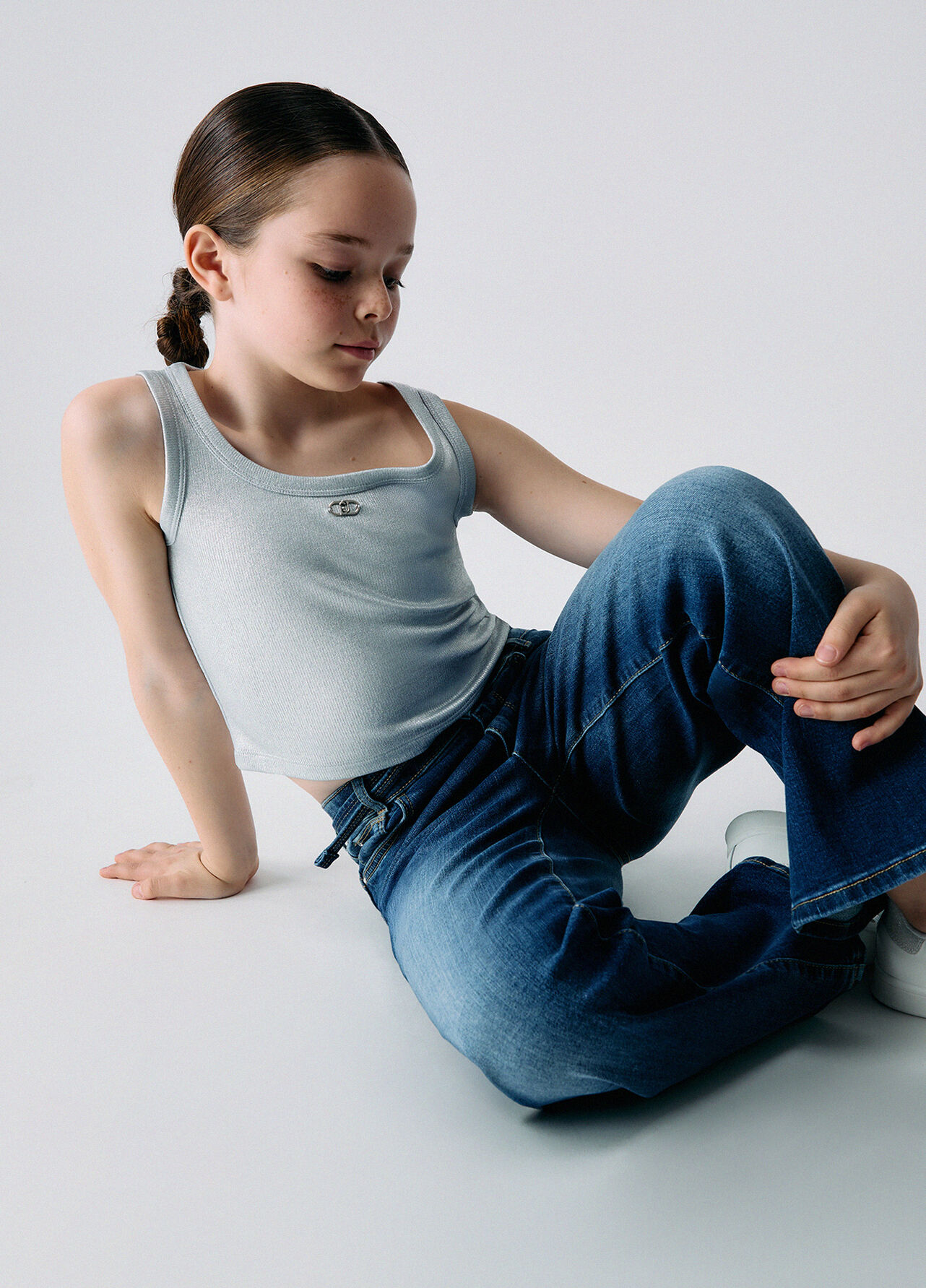Jeans flare con cintura - DARK DENIM