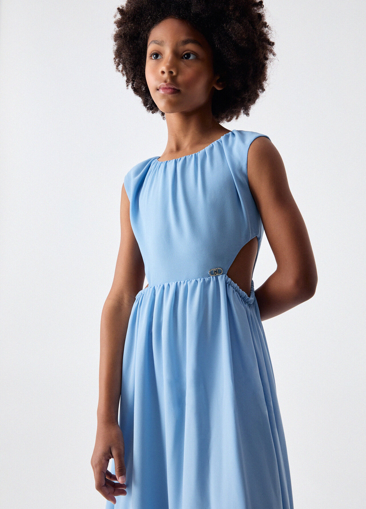 Abito lungo con cut-out - LIGHT BLUE