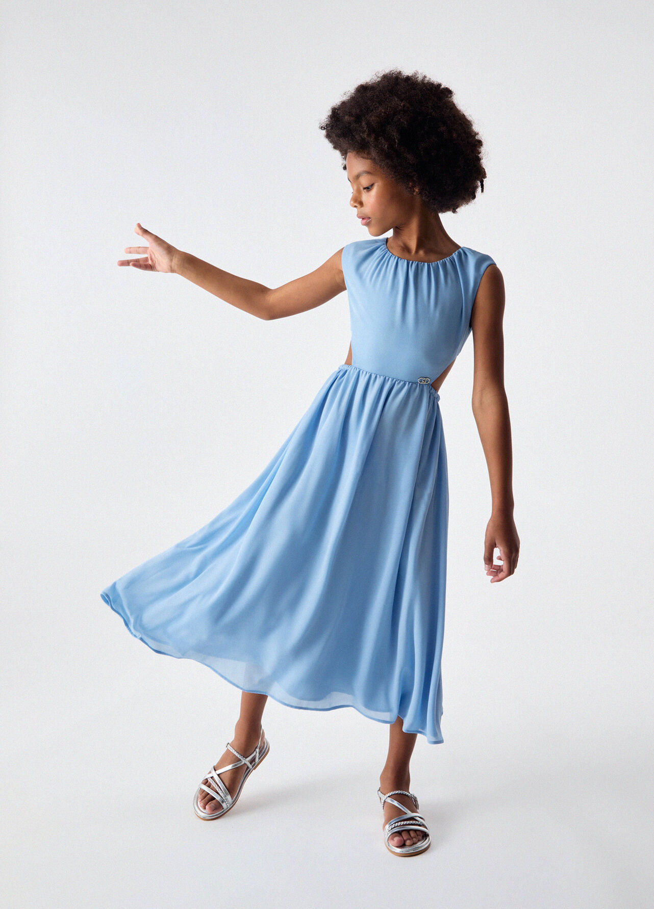 Abito lungo con cut-out - LIGHT BLUE