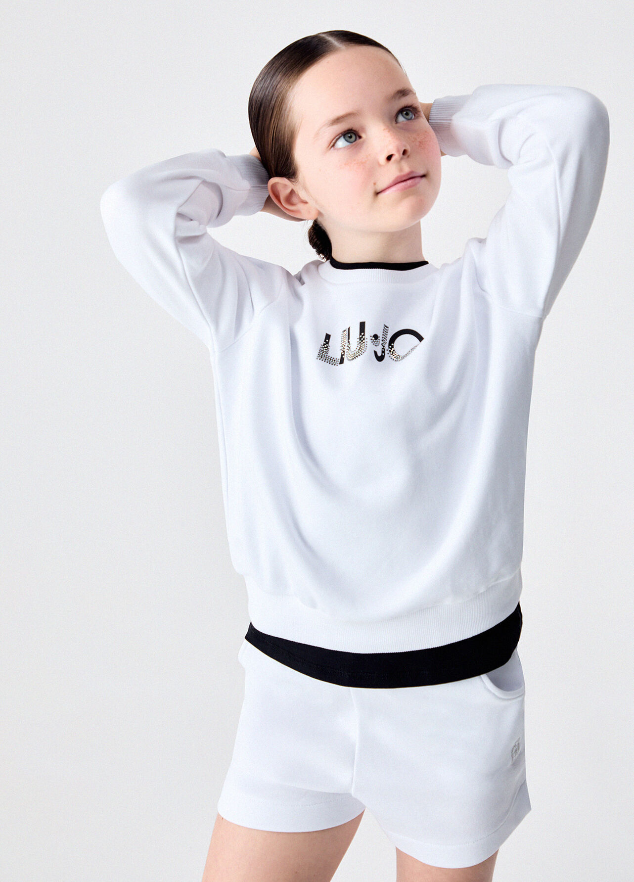 Felpa con logo e strass - WHITE