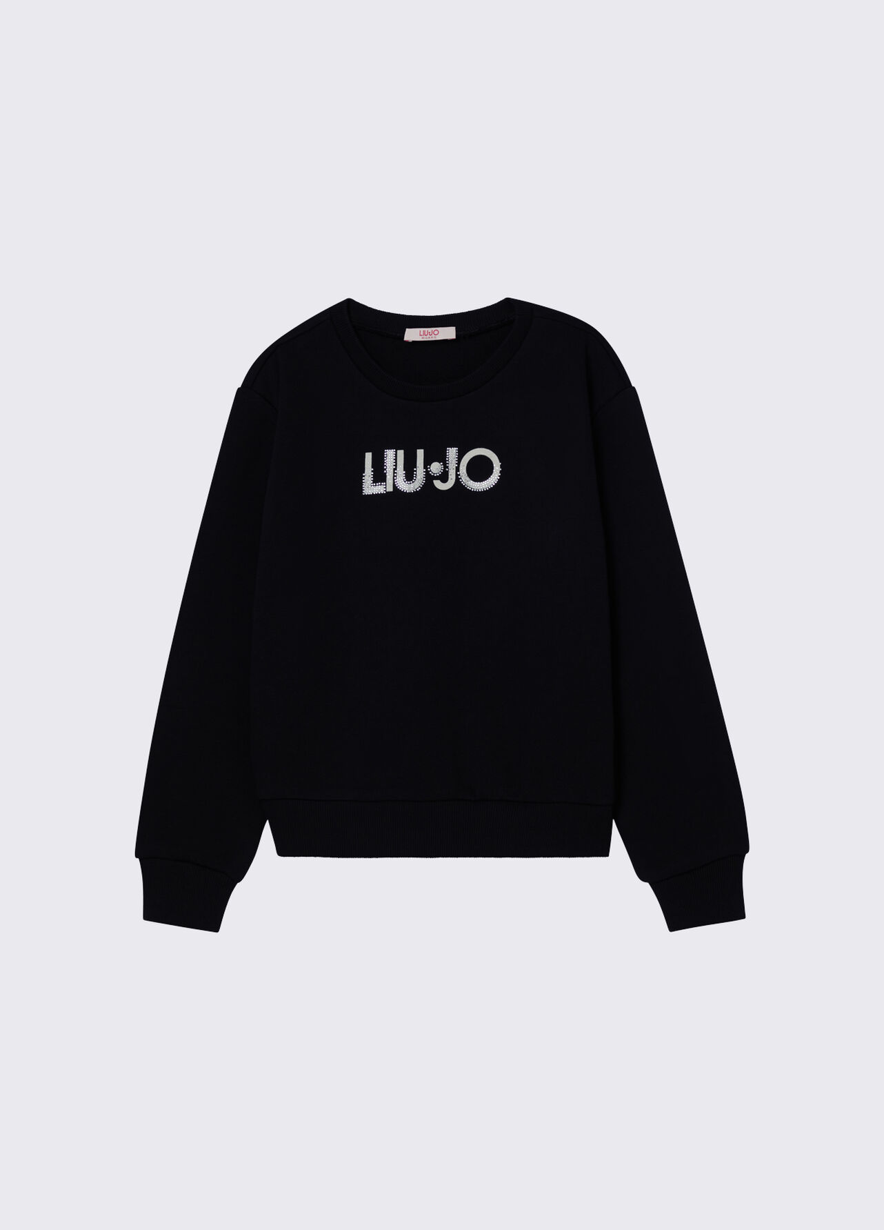 Felpa con logo e strass - BLACK