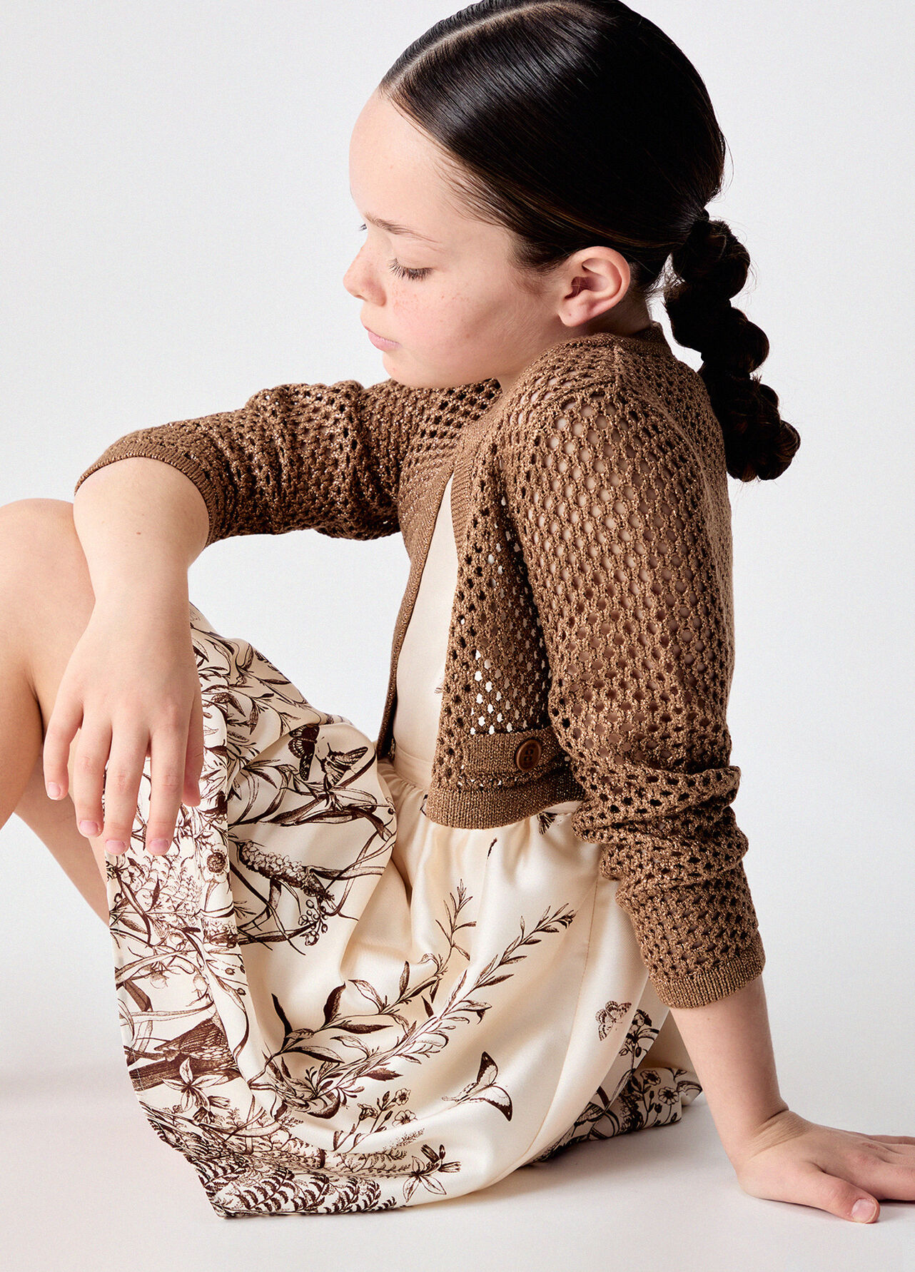 Cardigan in rete - BROWN
