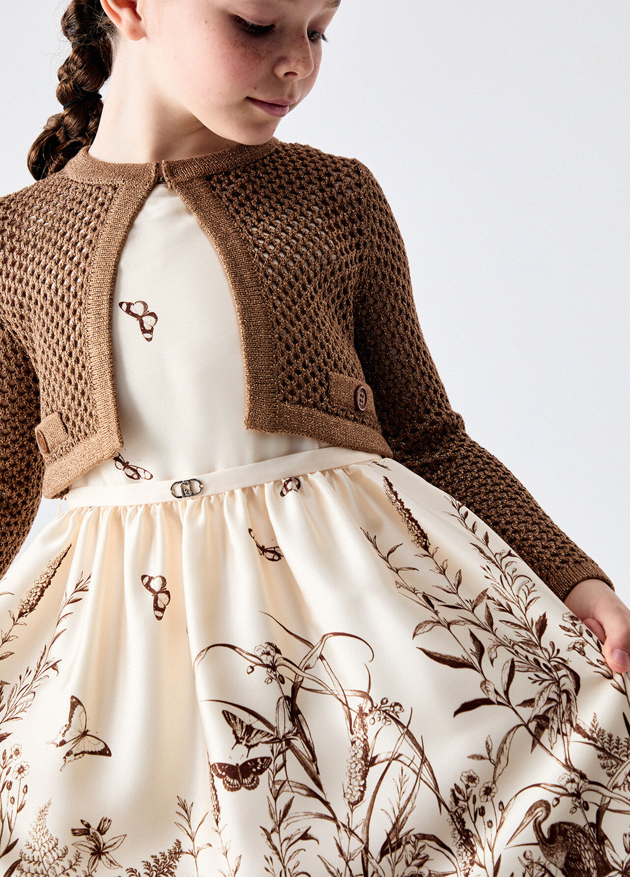 Cardigan in rete - BROWN