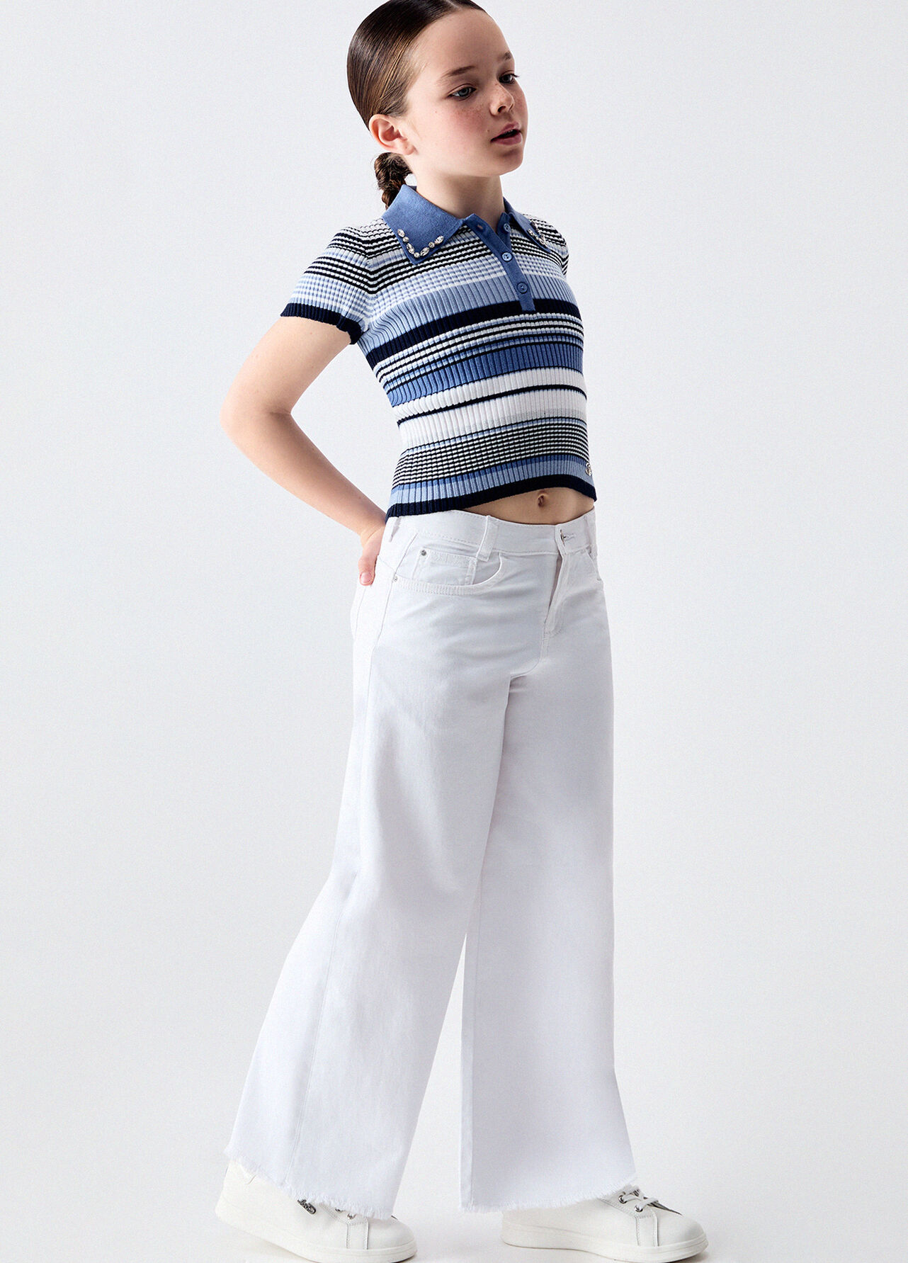 Pantaloni wide leg - WHITE