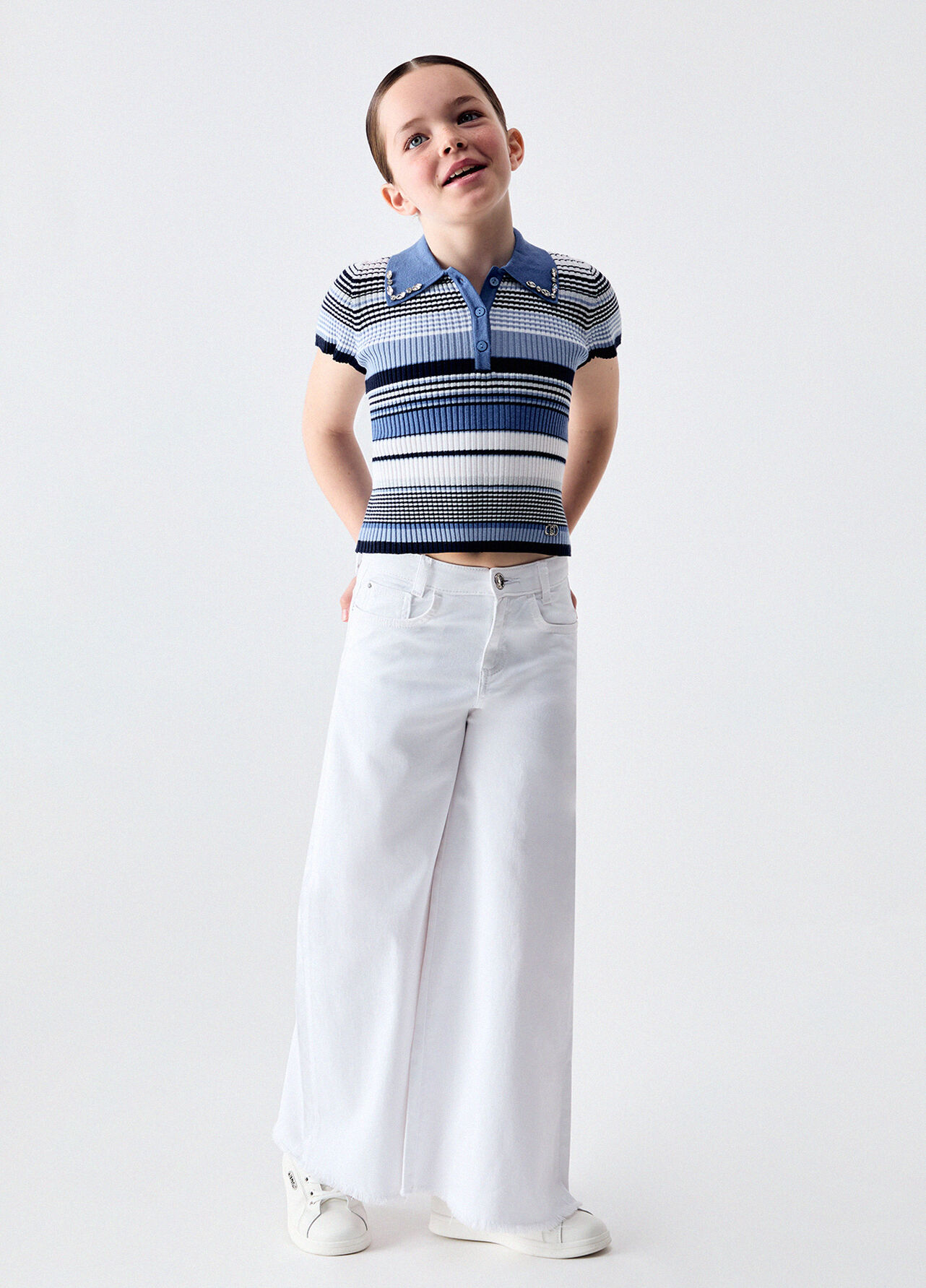 Pantaloni wide leg - WHITE