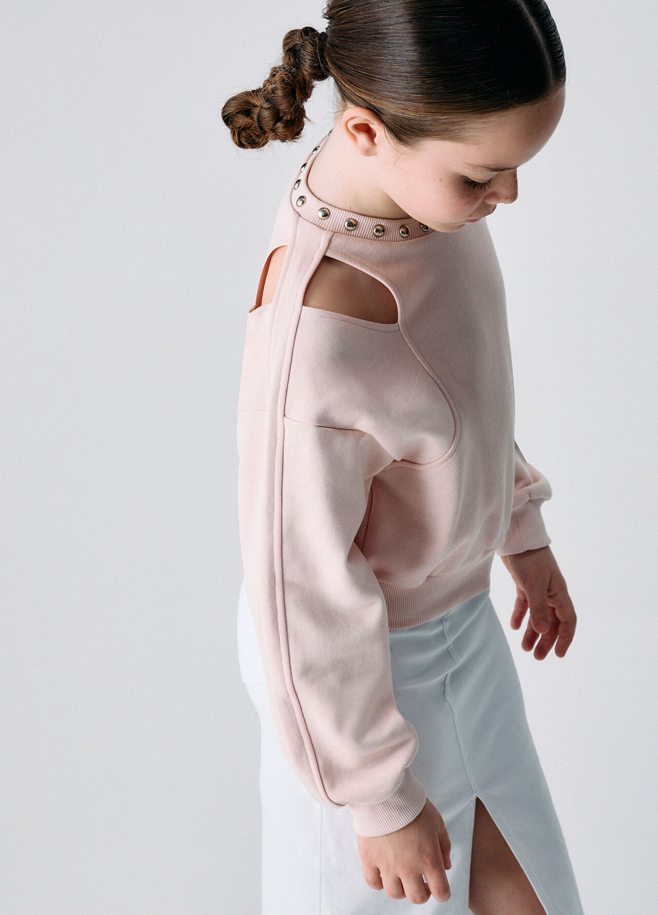 Felpa con cut-out - PEACH PINK