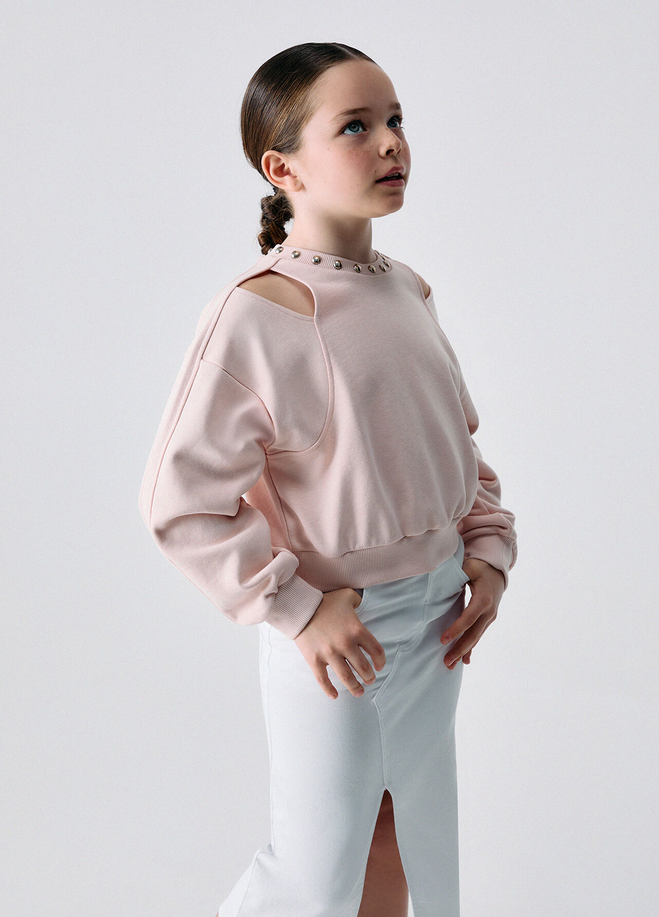 Felpa con cut-out - PEACH PINK
